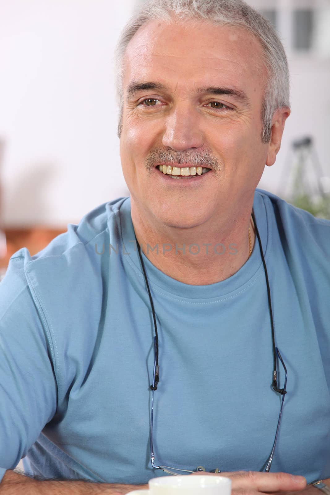 mature man smiling