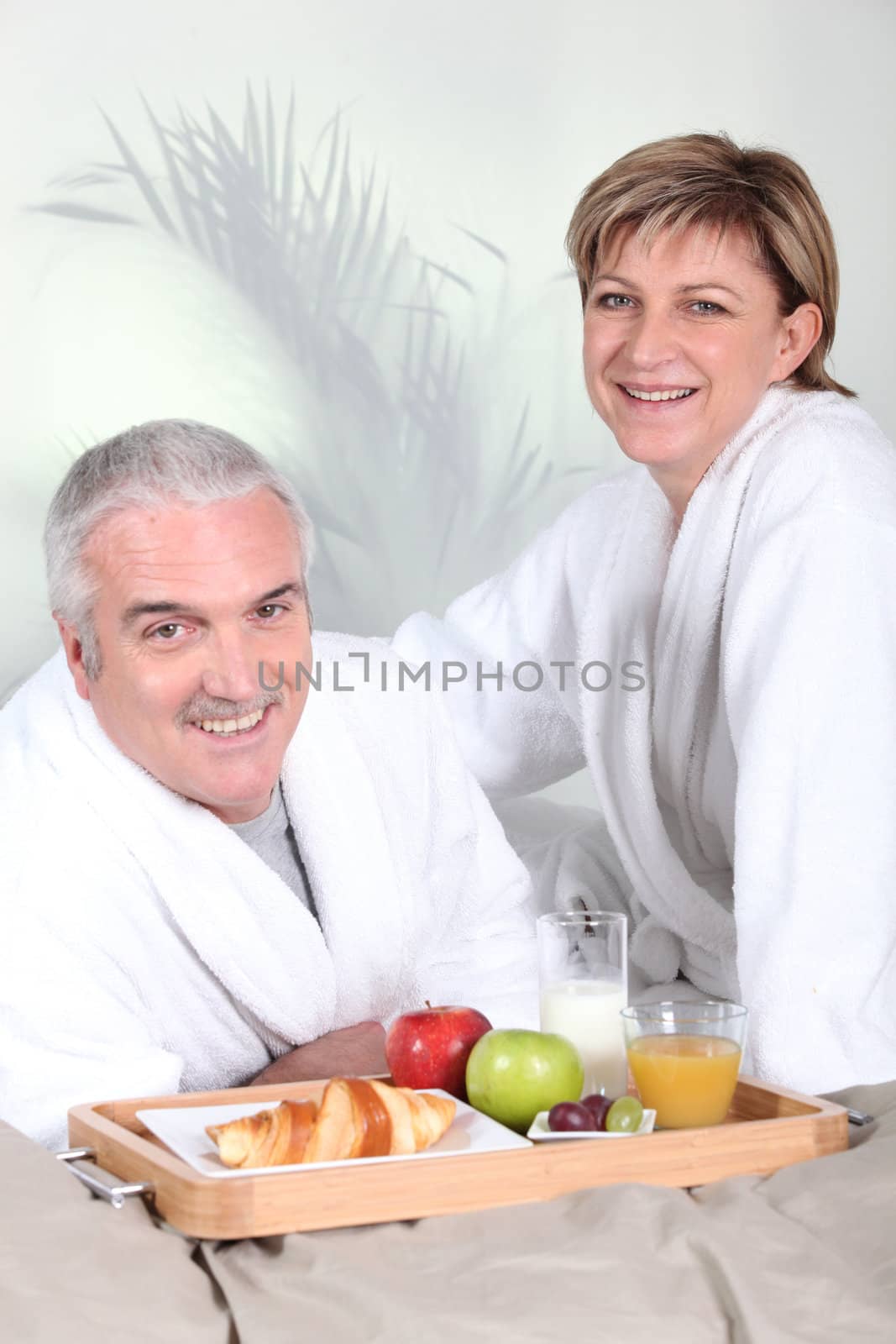 Couple having breakfast