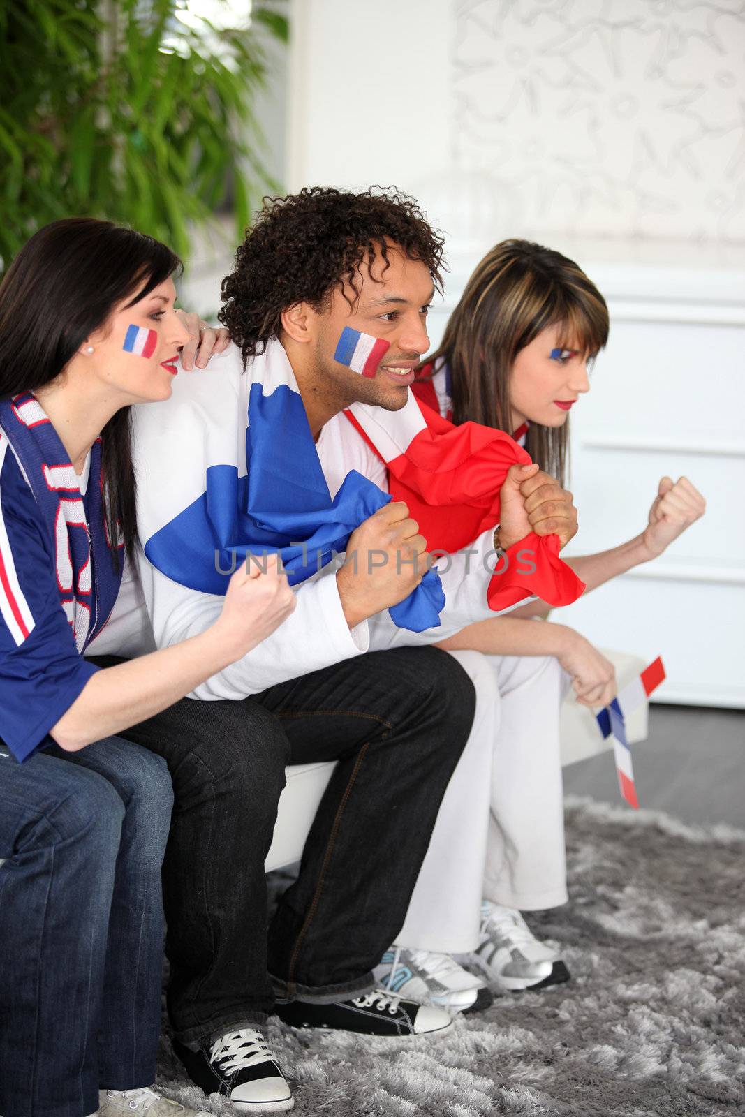 Tense French soccer supporters by phovoir