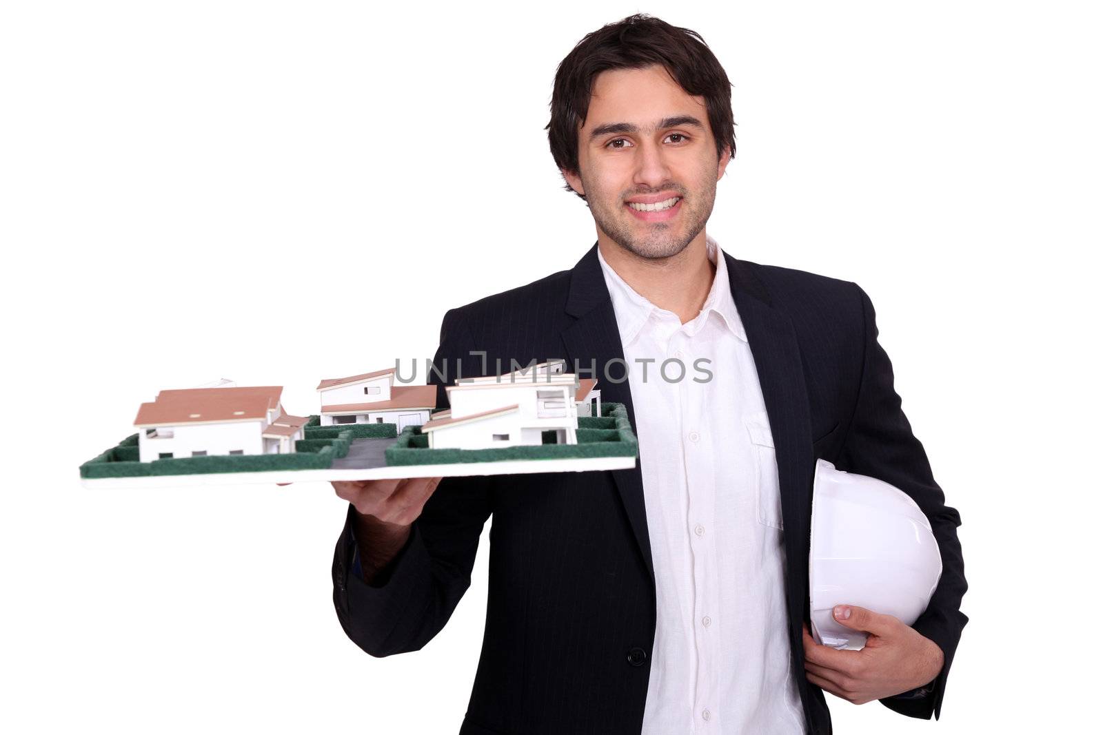 Architect holding a model