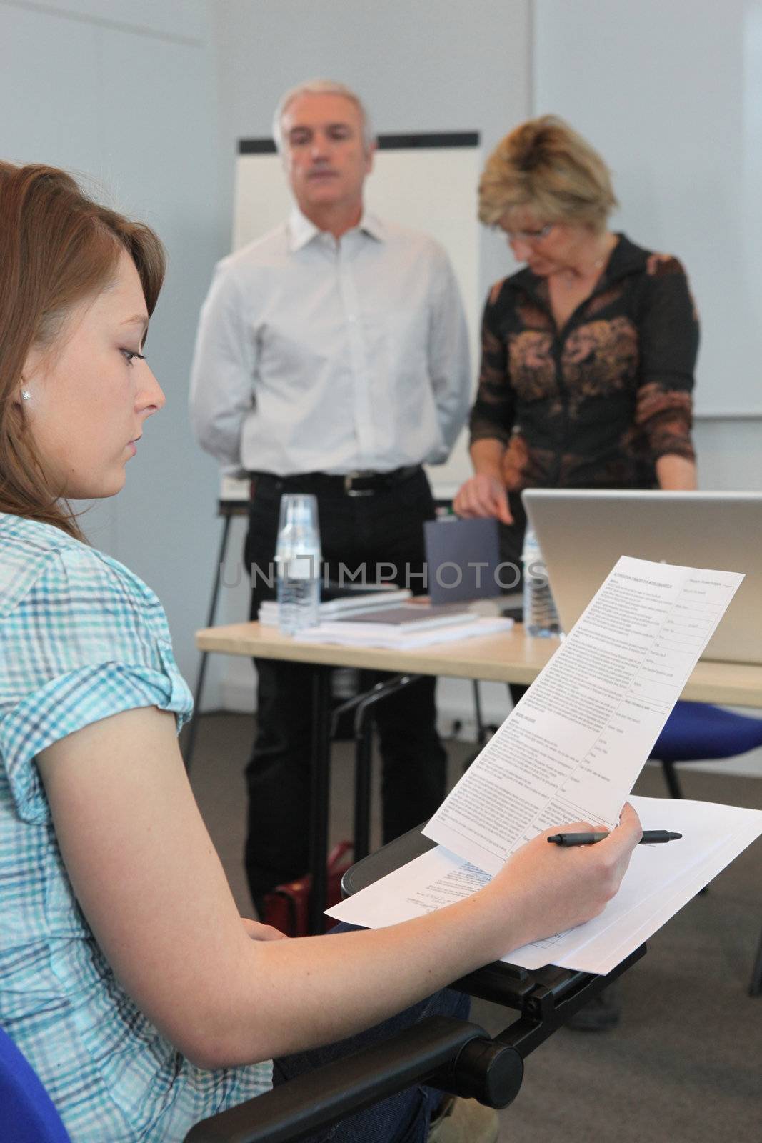 young woman in examination