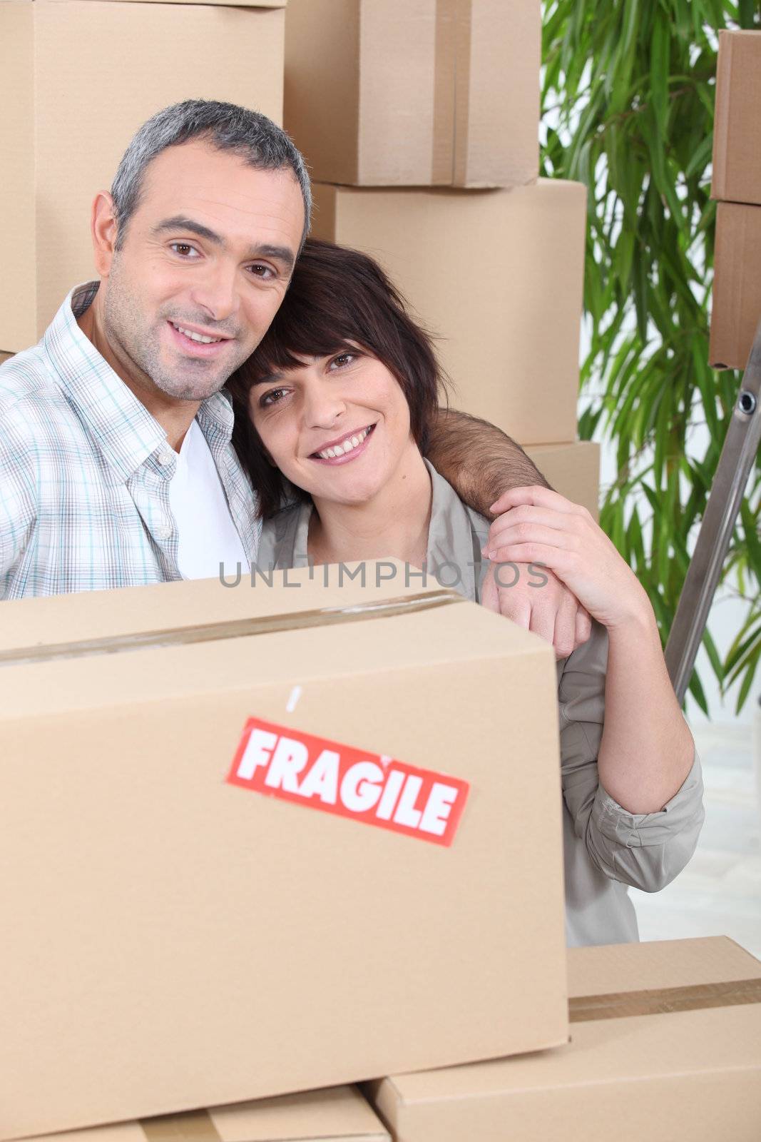Couple moving house