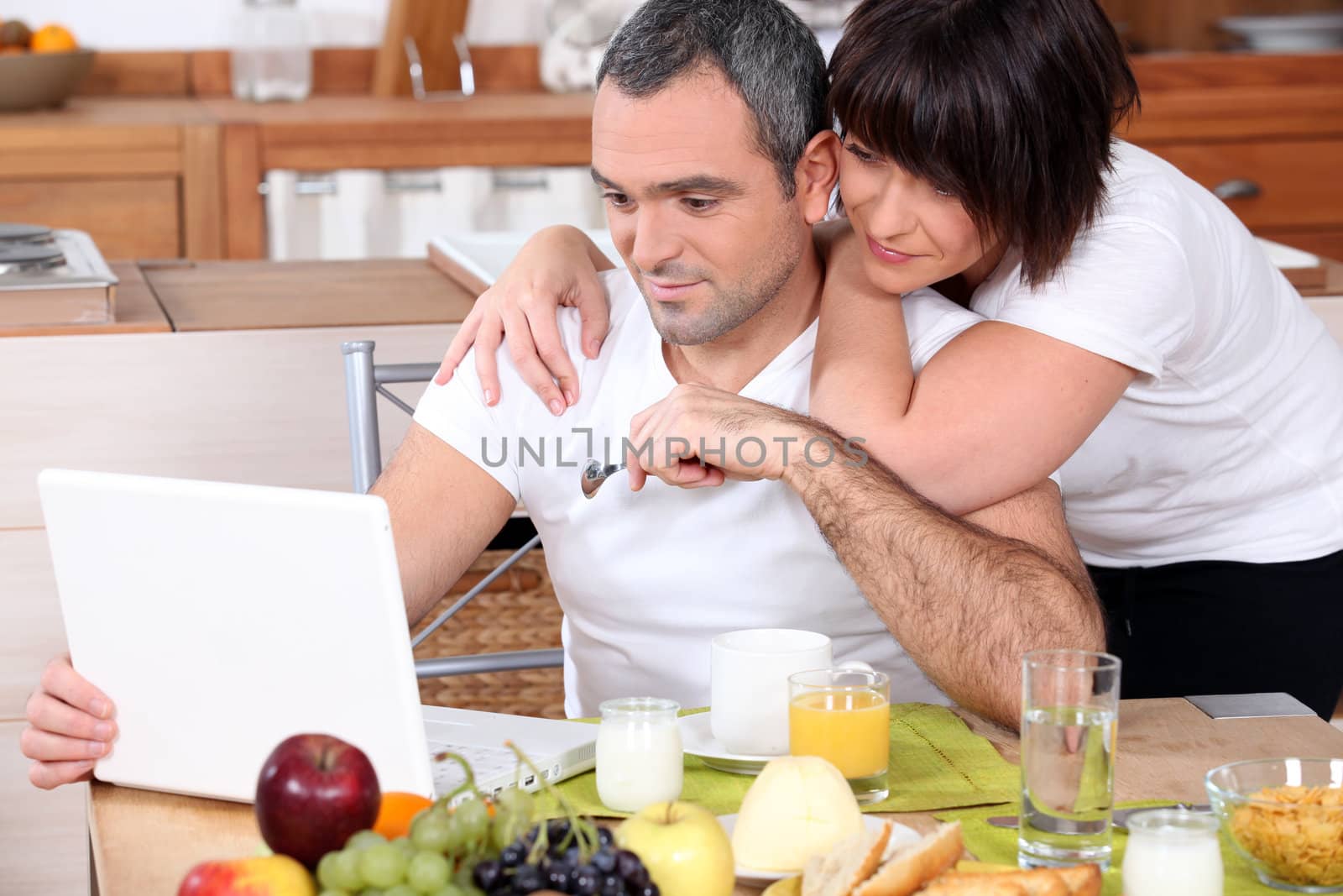 Couple having breakfast together