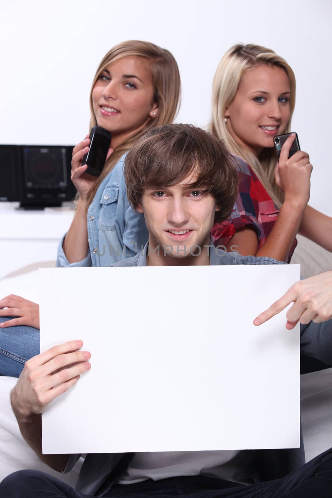 portrait of three teenagers by phovoir