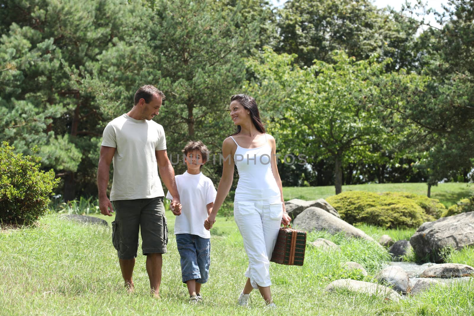 Family having picnic in the park