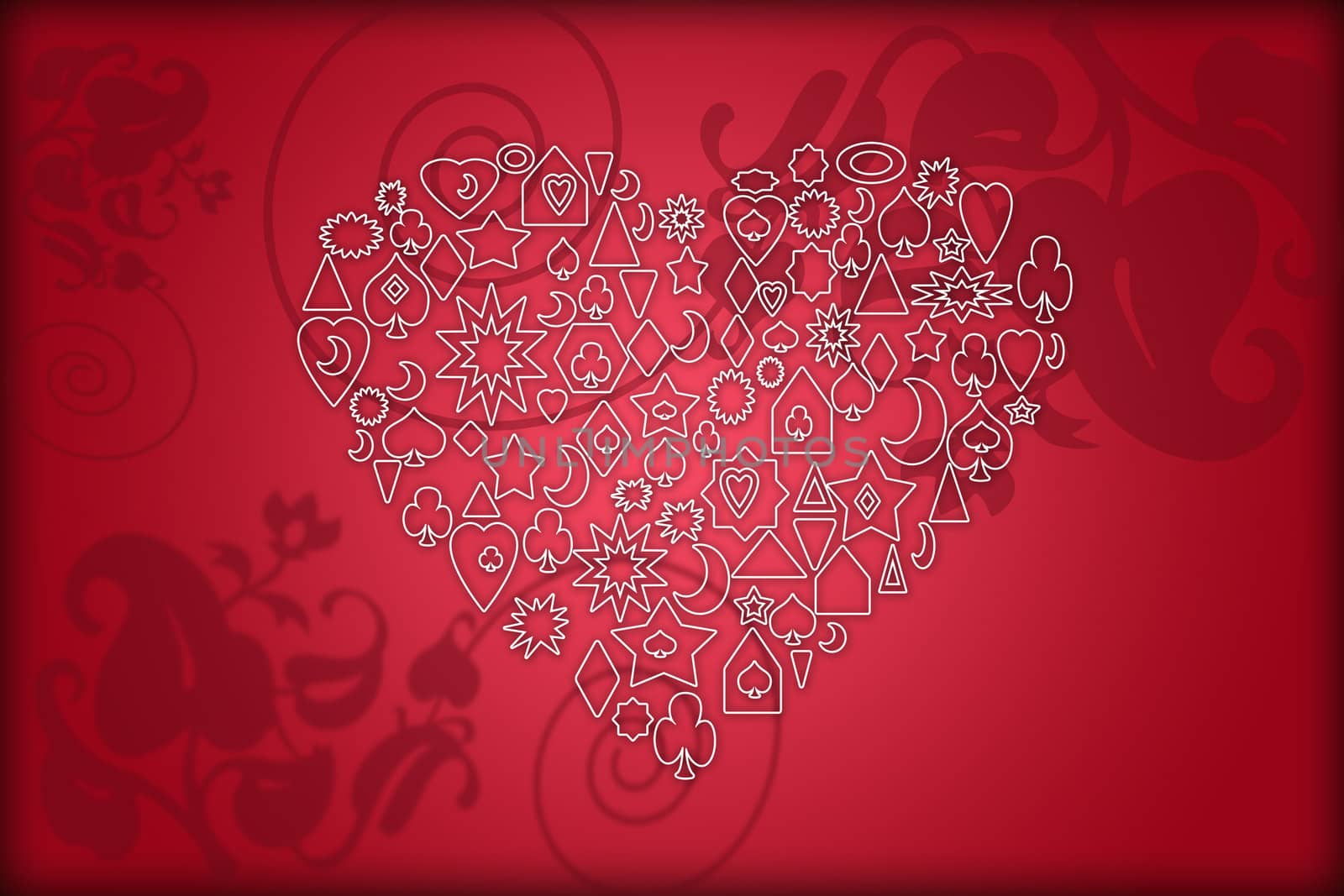 abstract romantic background with heart