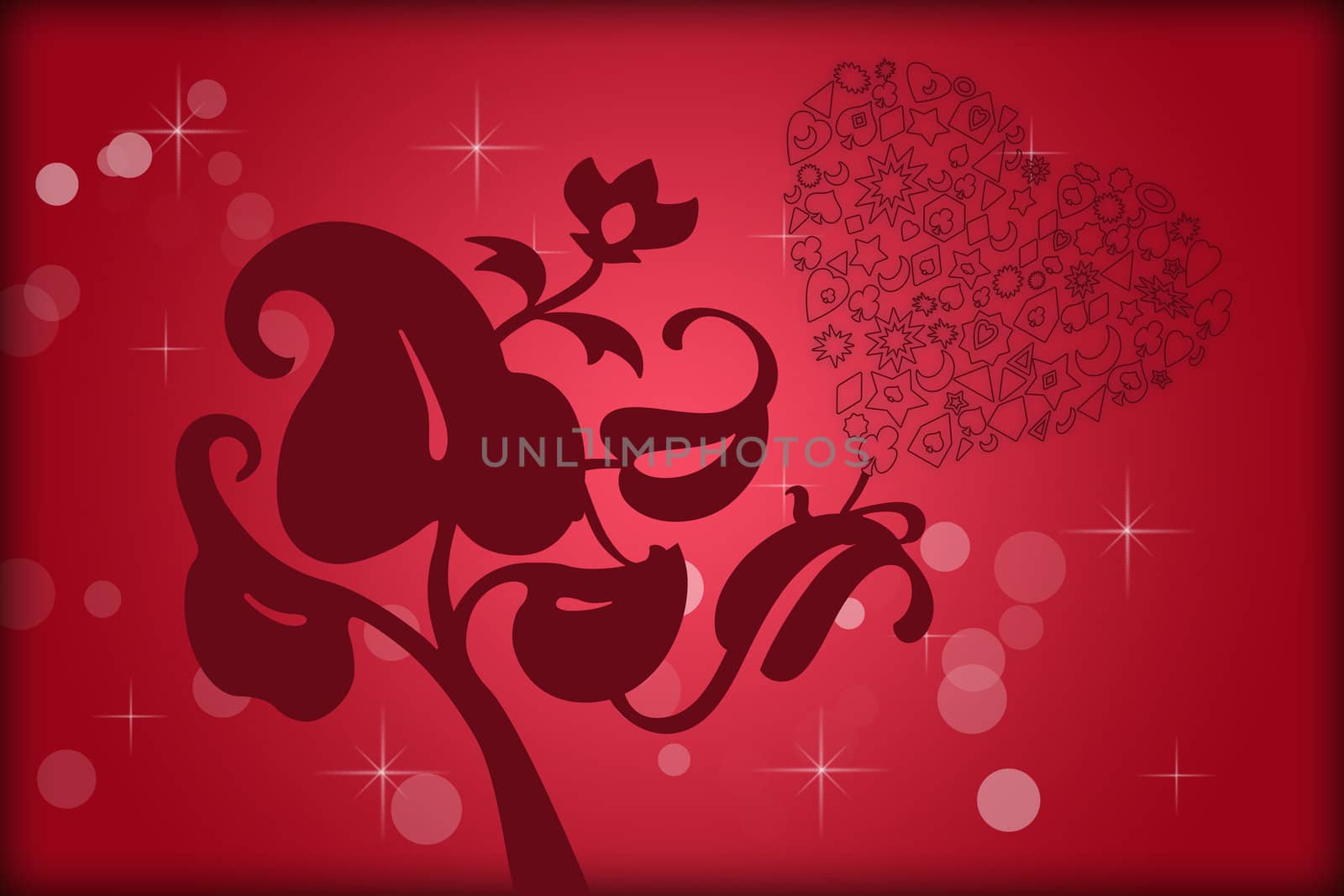 abstract romantic background with heart