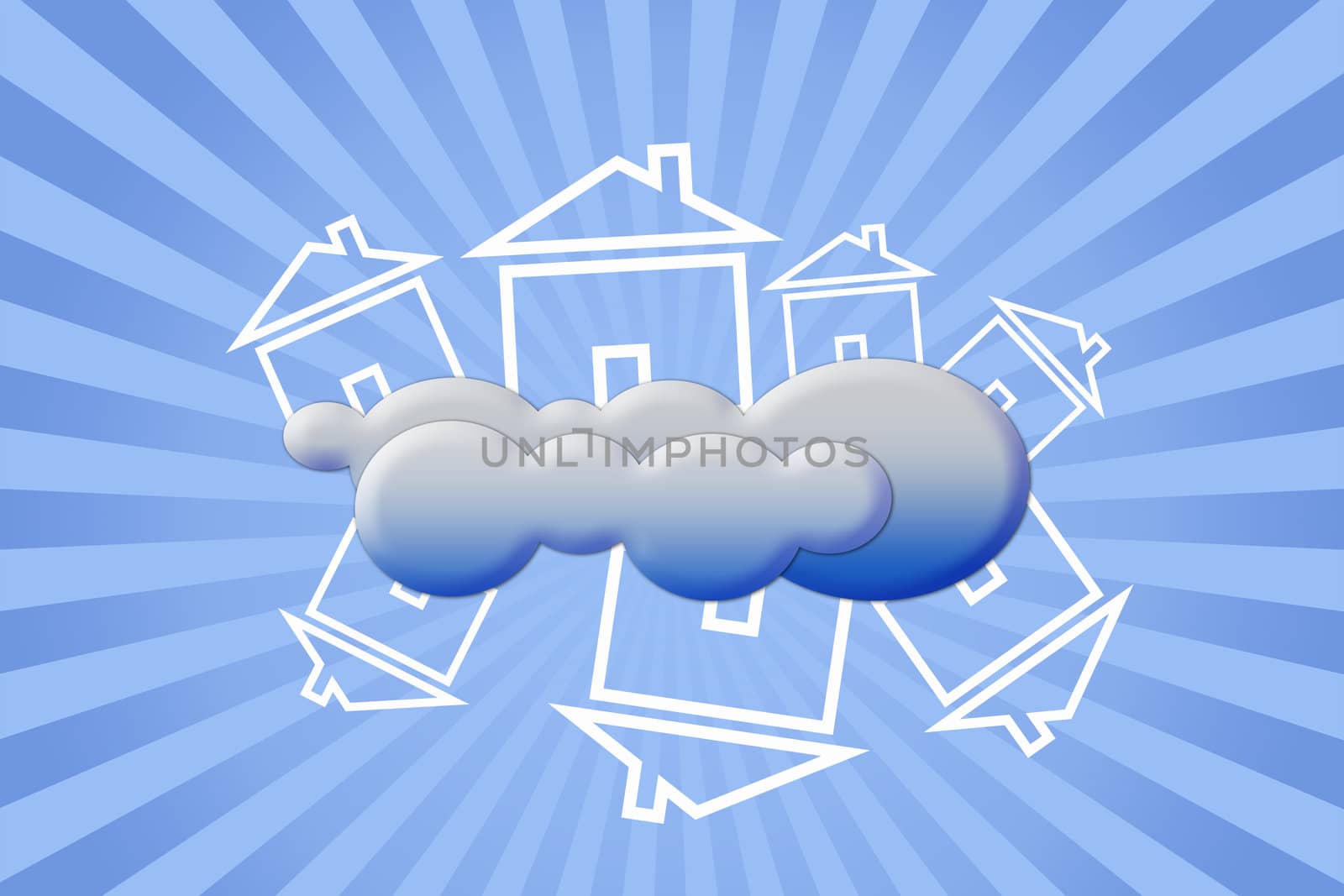 House in clouds by phanlop88