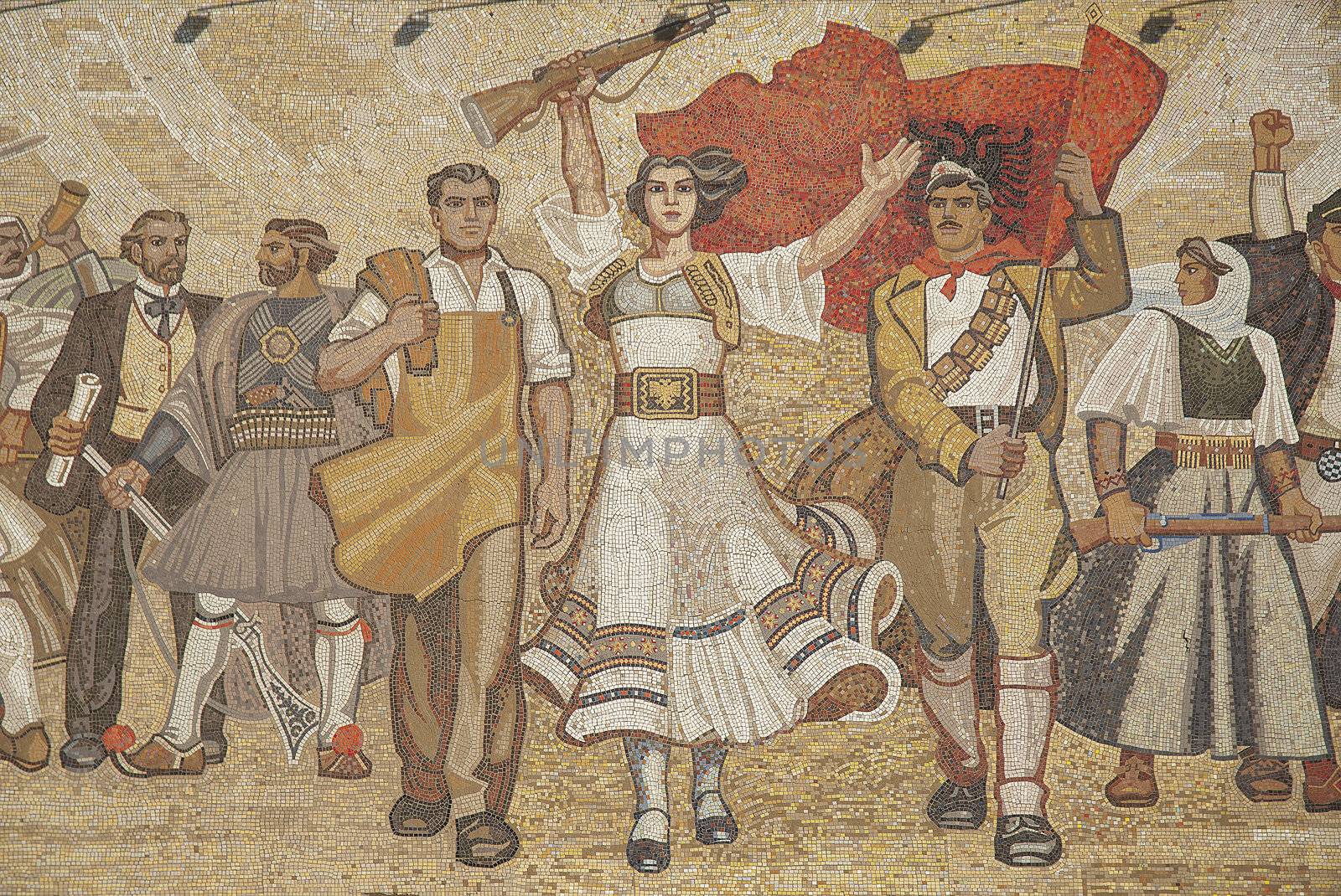 albanian nationalistic mural in tirana albania by jackmalipan