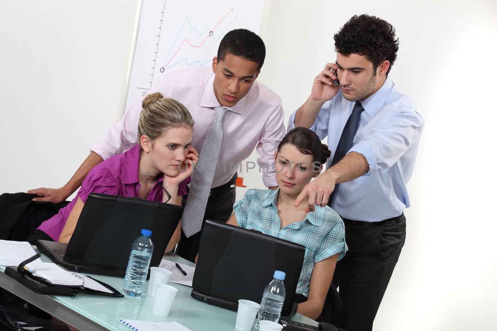 Young people working in an office