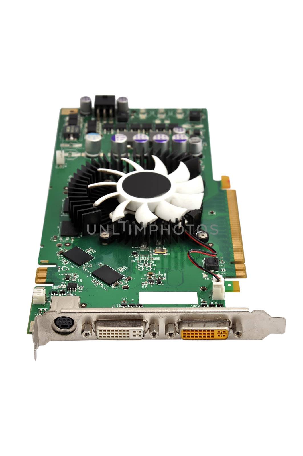 Computer graphic card on white background