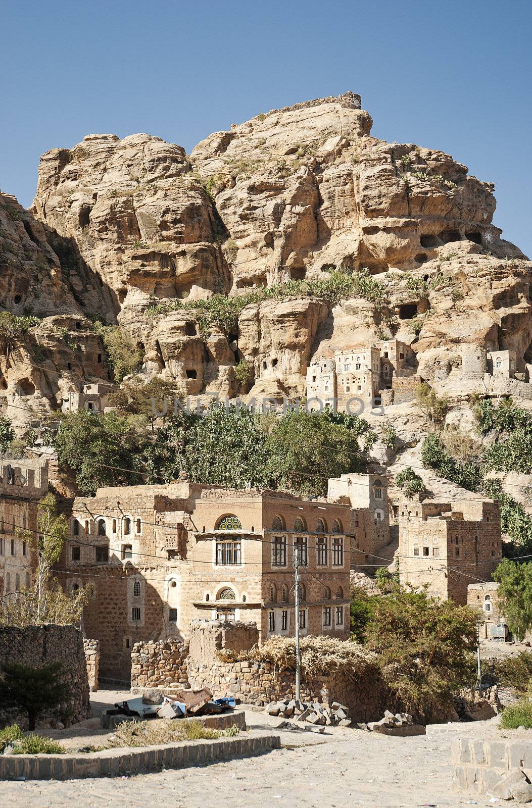 yemeni mountain village near sanaa in yemen