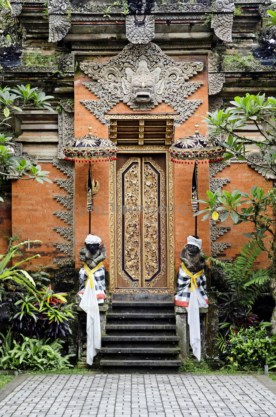 temple door in ubud in bali indonesia