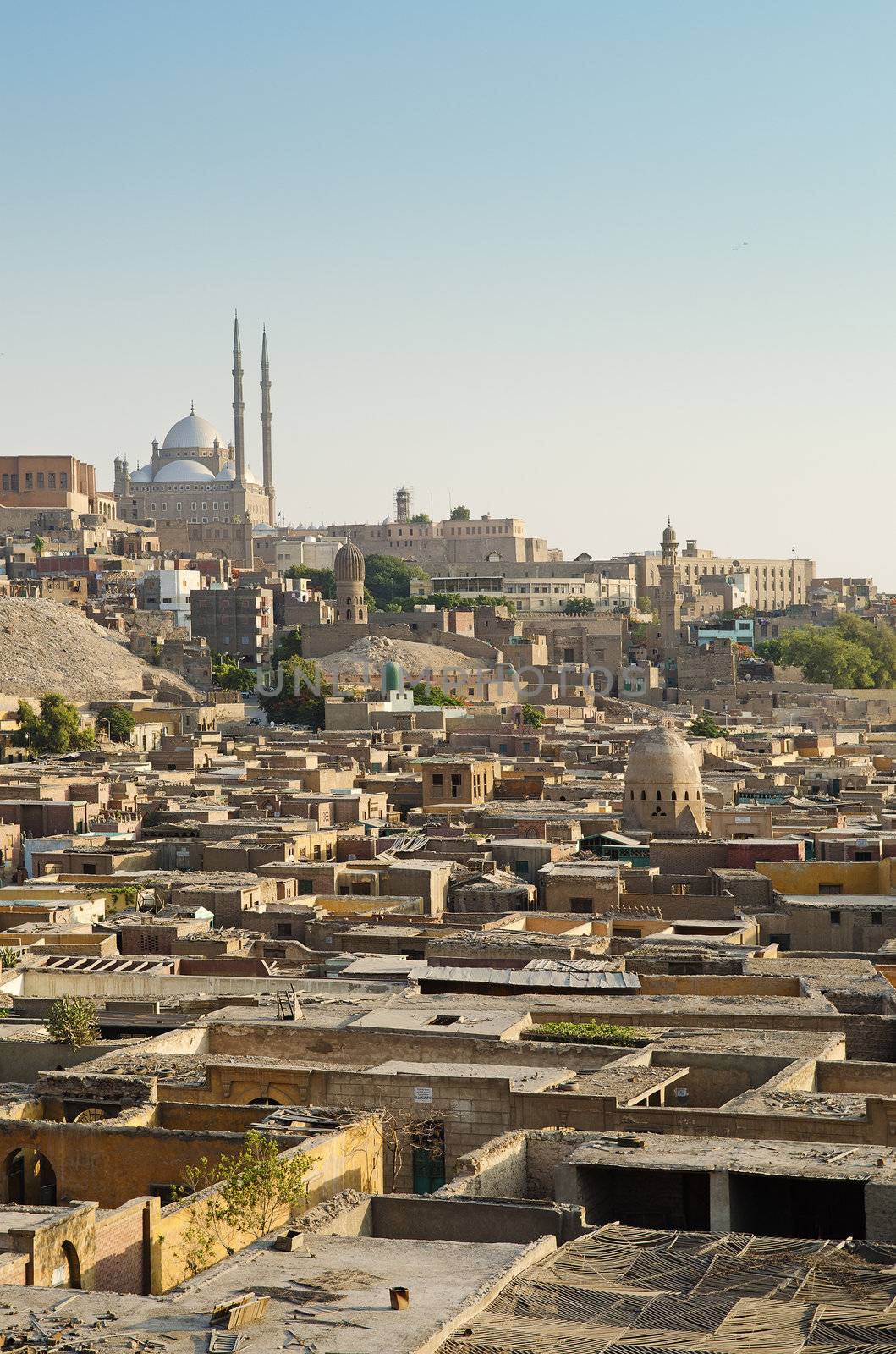 city of the dead and citadel in cairo egypt