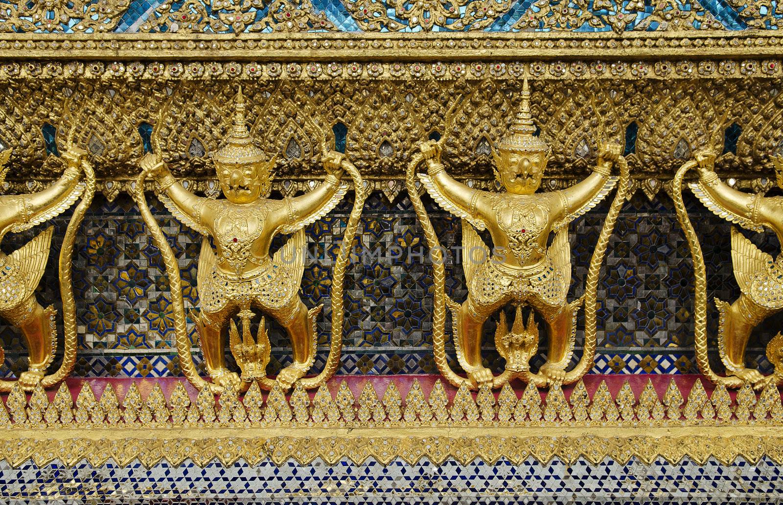 grand palace temple detail in bangkok thailand