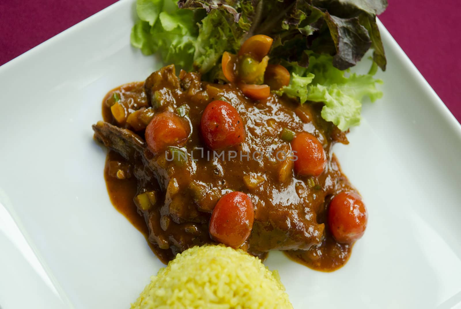 panang gai thai curry and rice