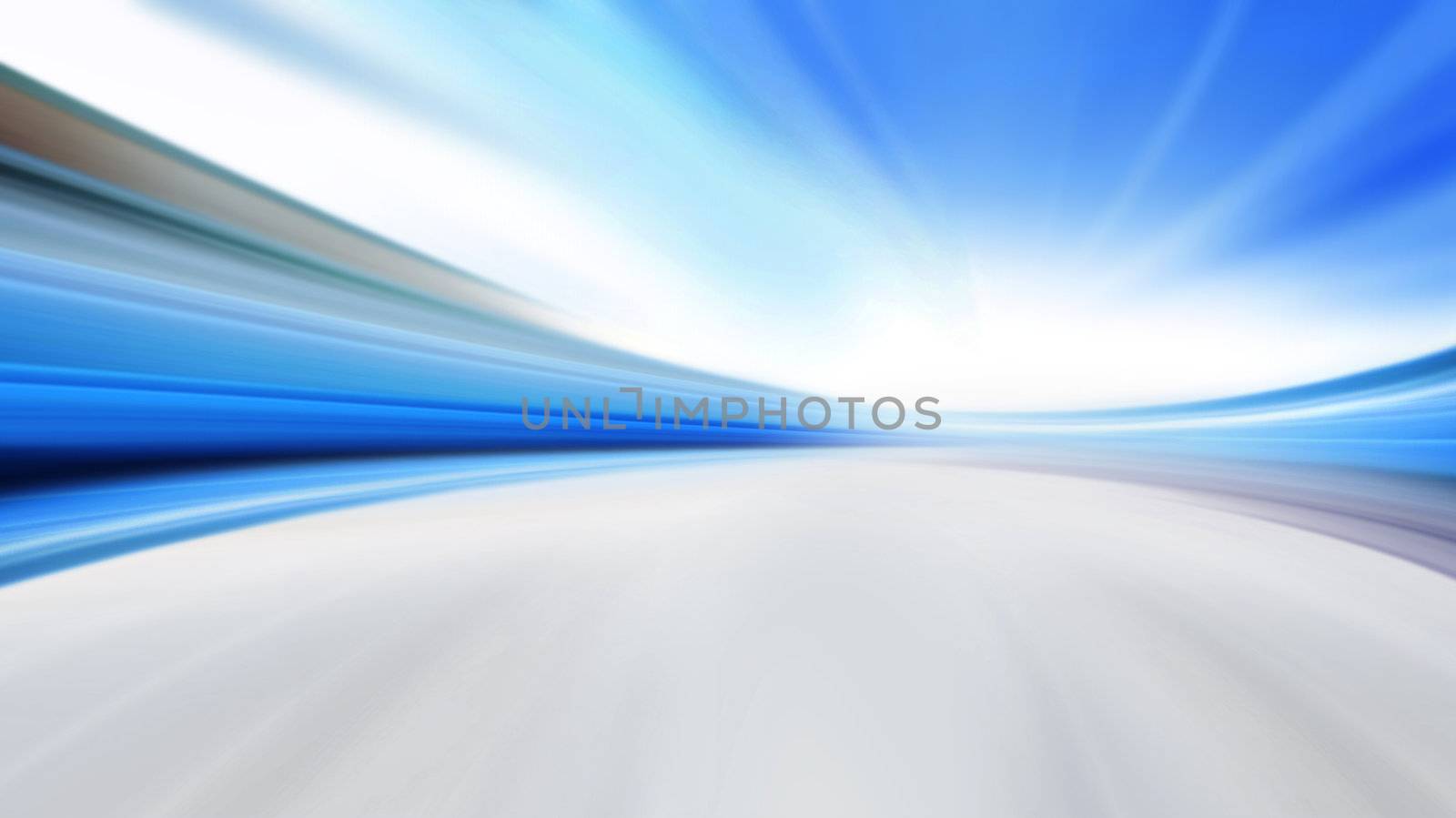 driving at high speed in empty road - motion blur