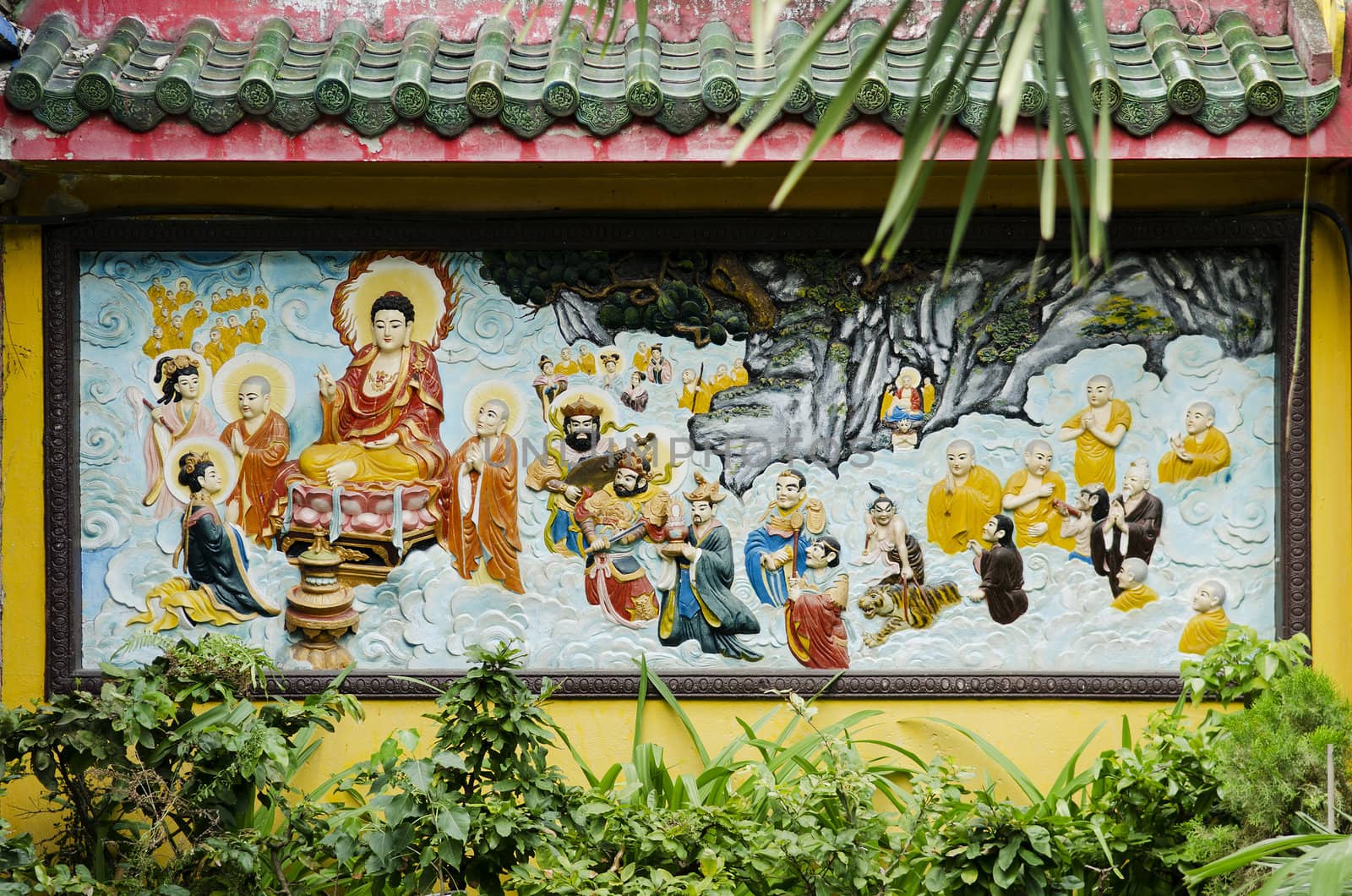 mural in chinese temple ho chi minh saigon vietnam by jackmalipan