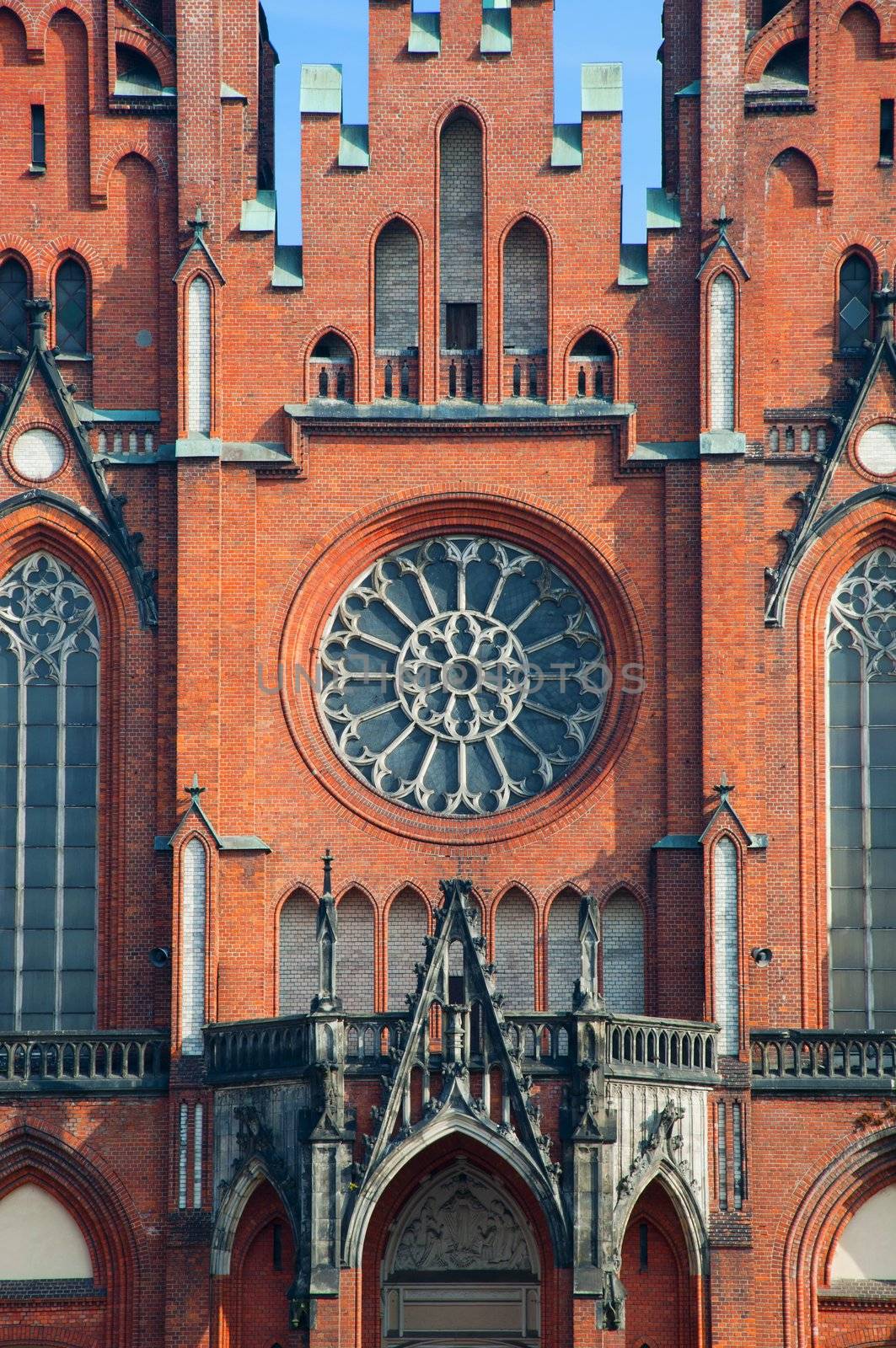 beautiful  window in gothic church