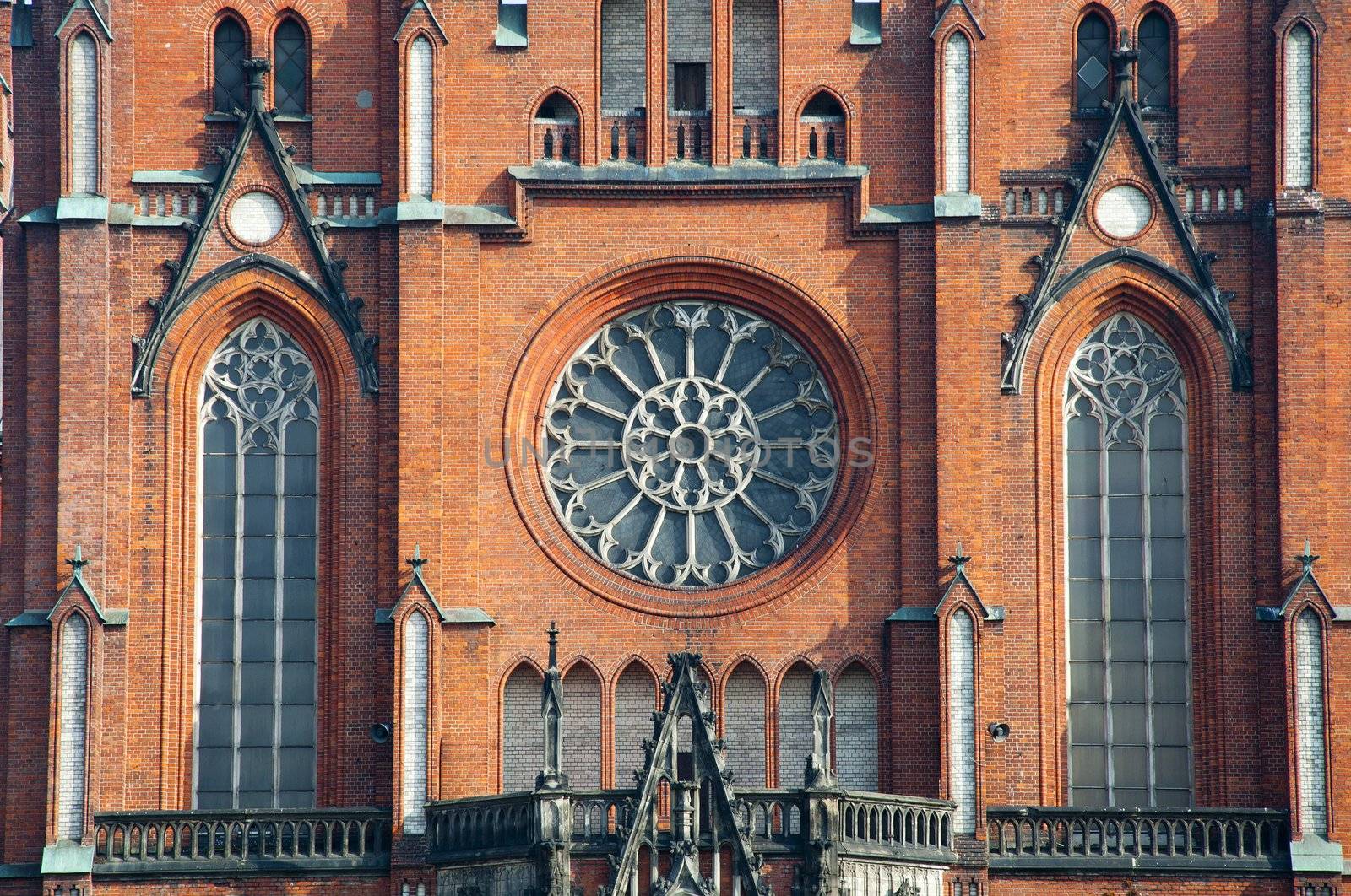 beautiful  window in gothic church