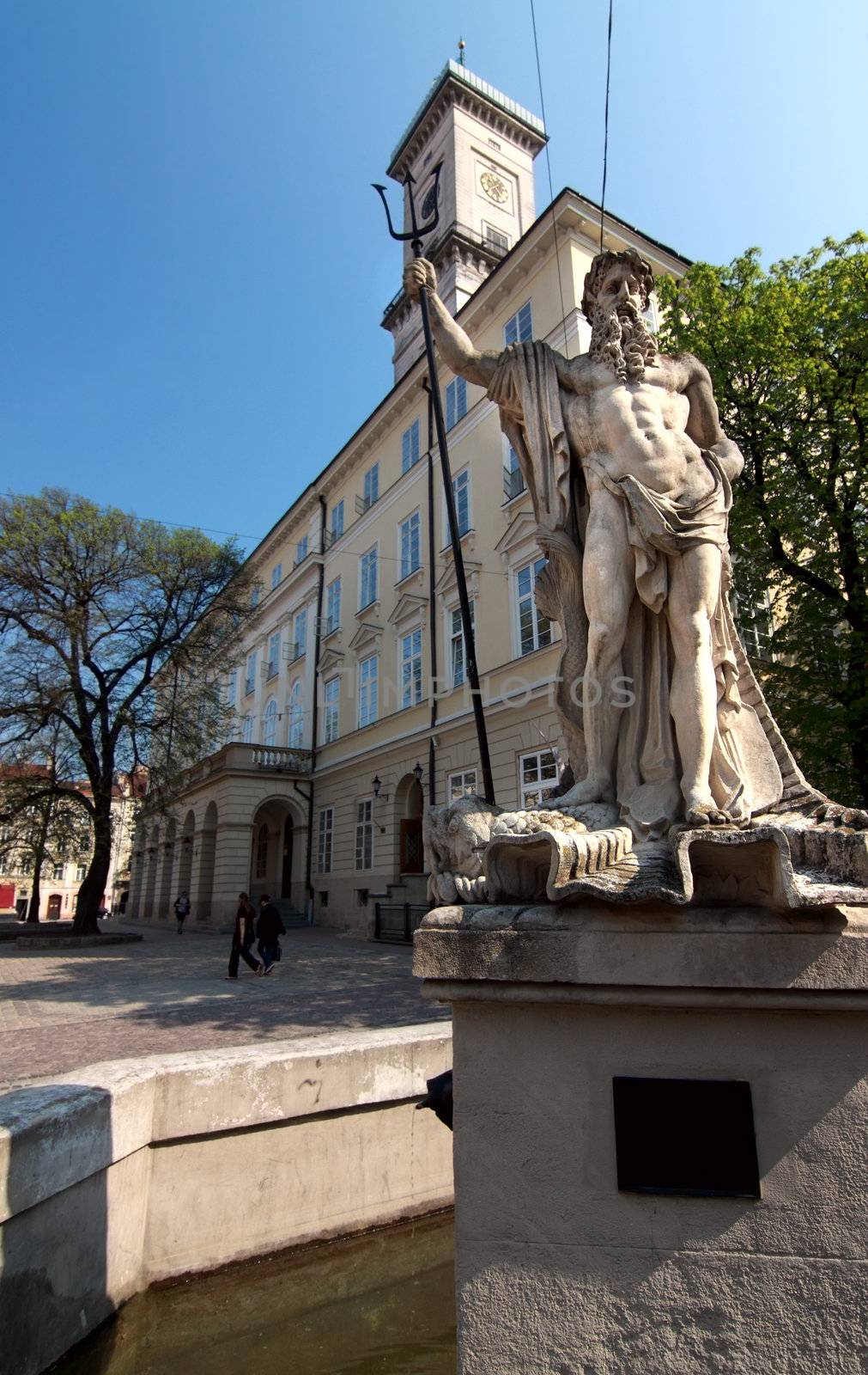 old historical monument in Lviv city during a day