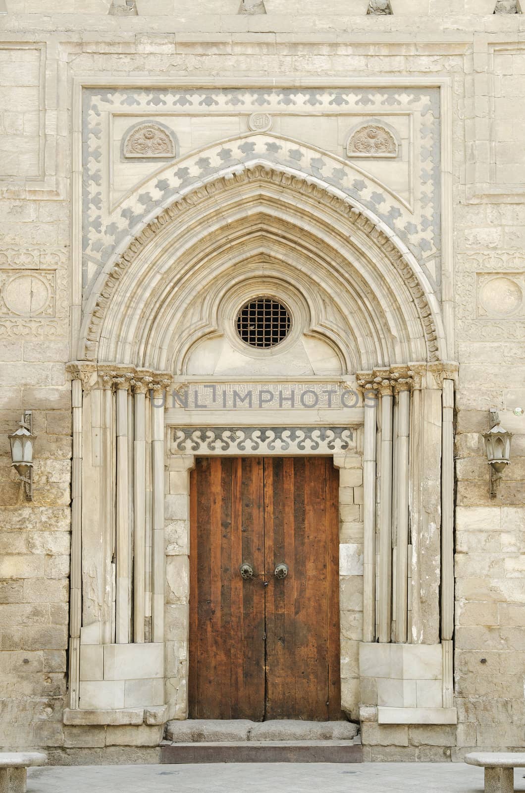 old mosque door in cairo egypt