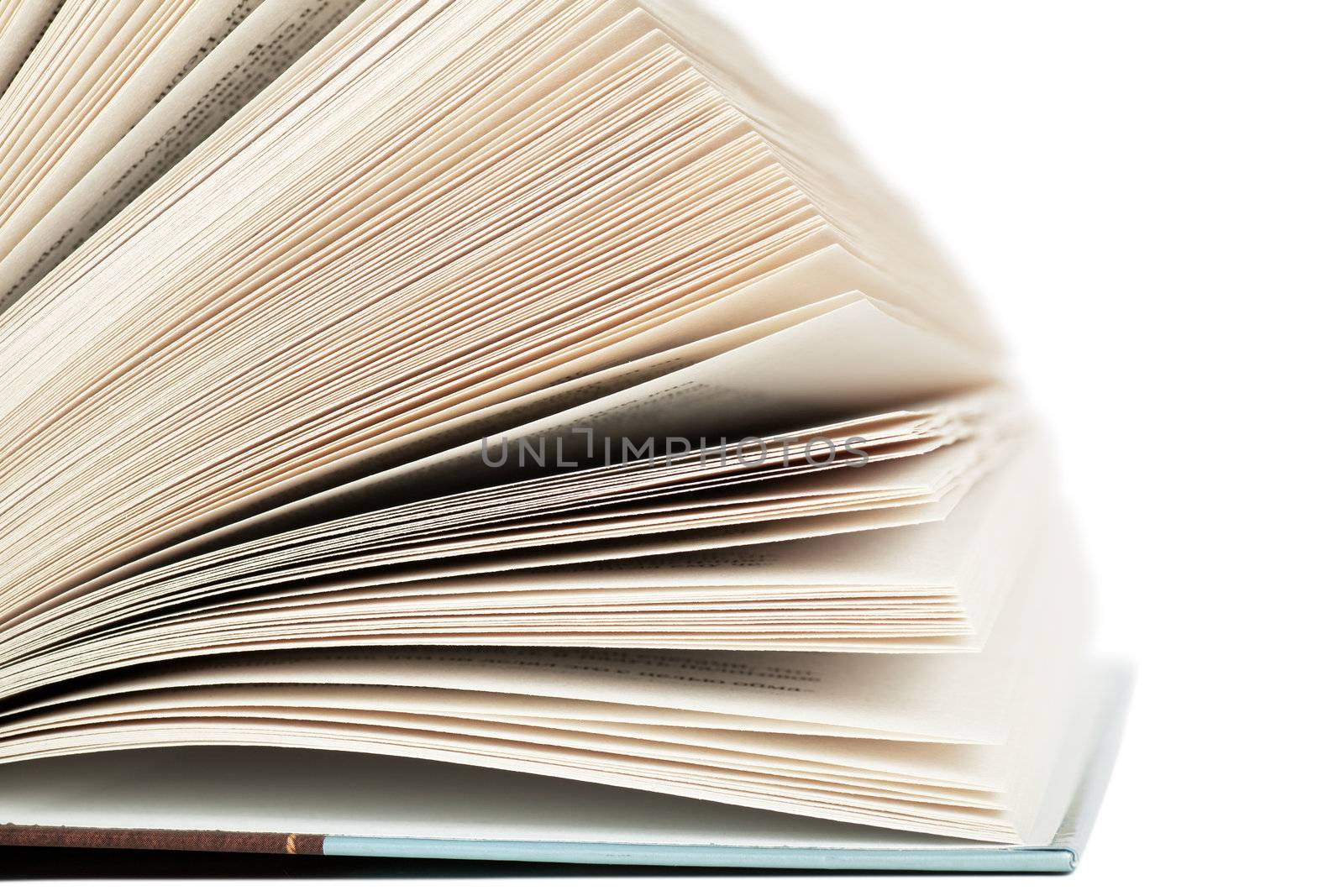Pages of open book isolated over white background
