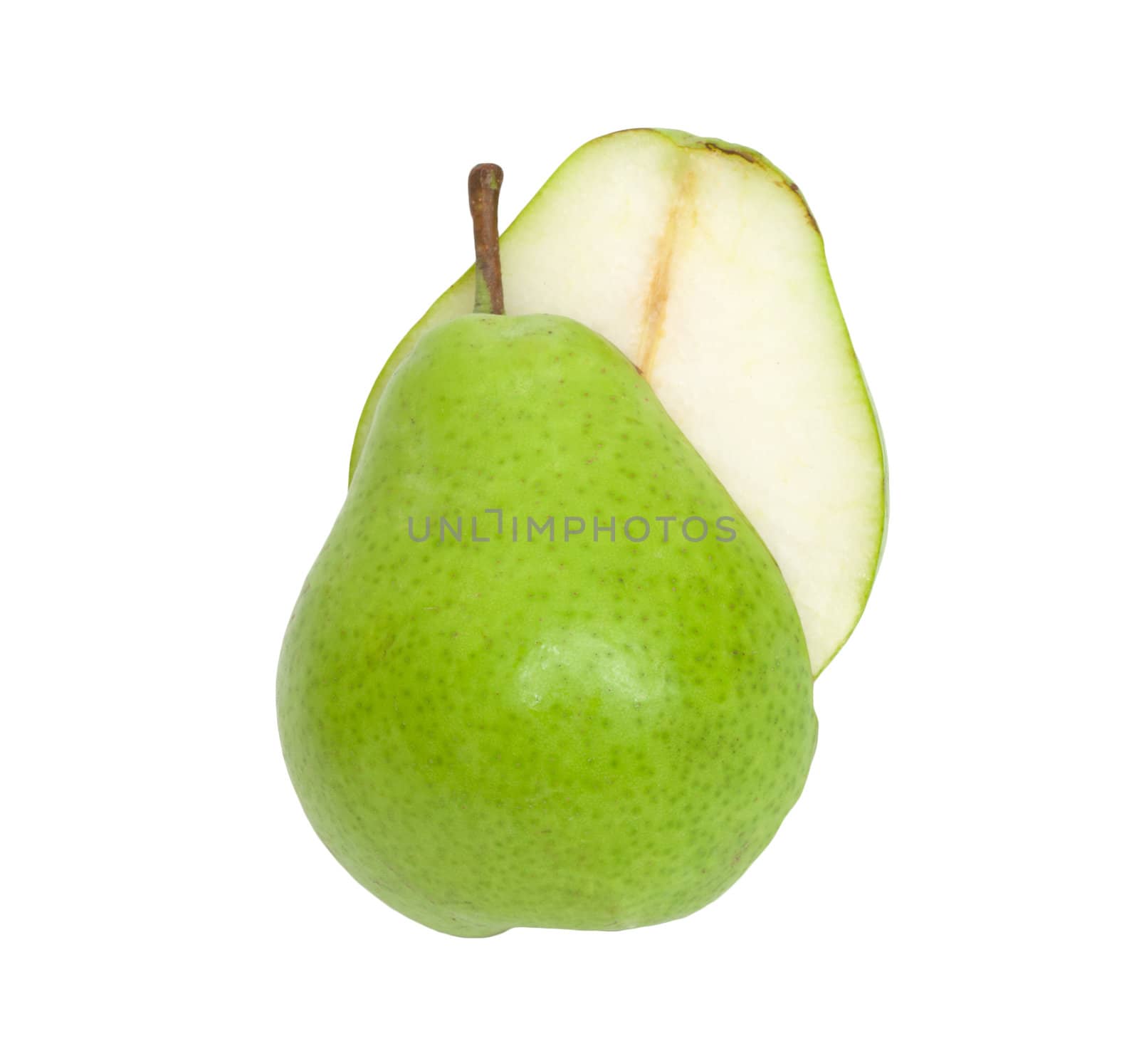 sliced ​​pear isolated on white background by schankz