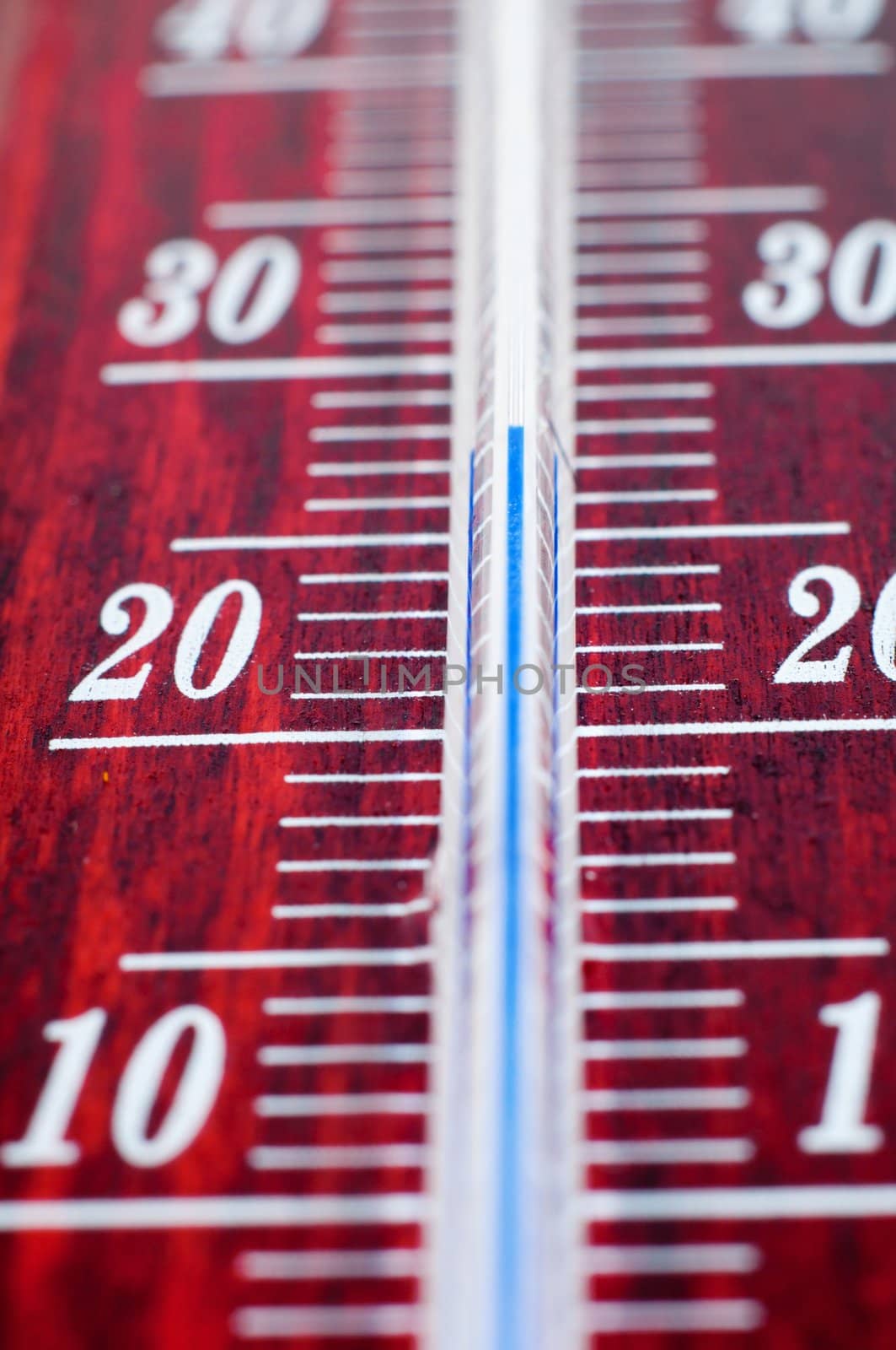 Closeup of brown mercury thermometer