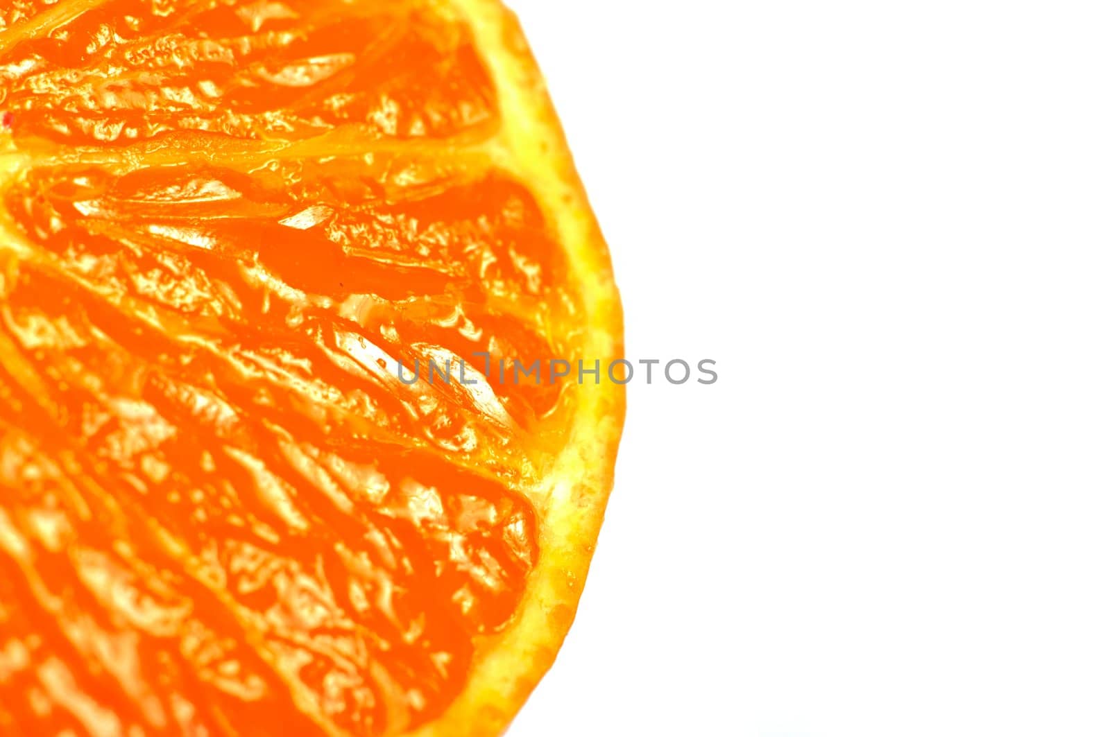 juicy orange on white background