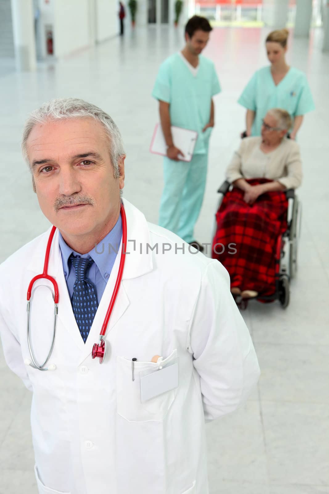 Hospital patient in wheelchair