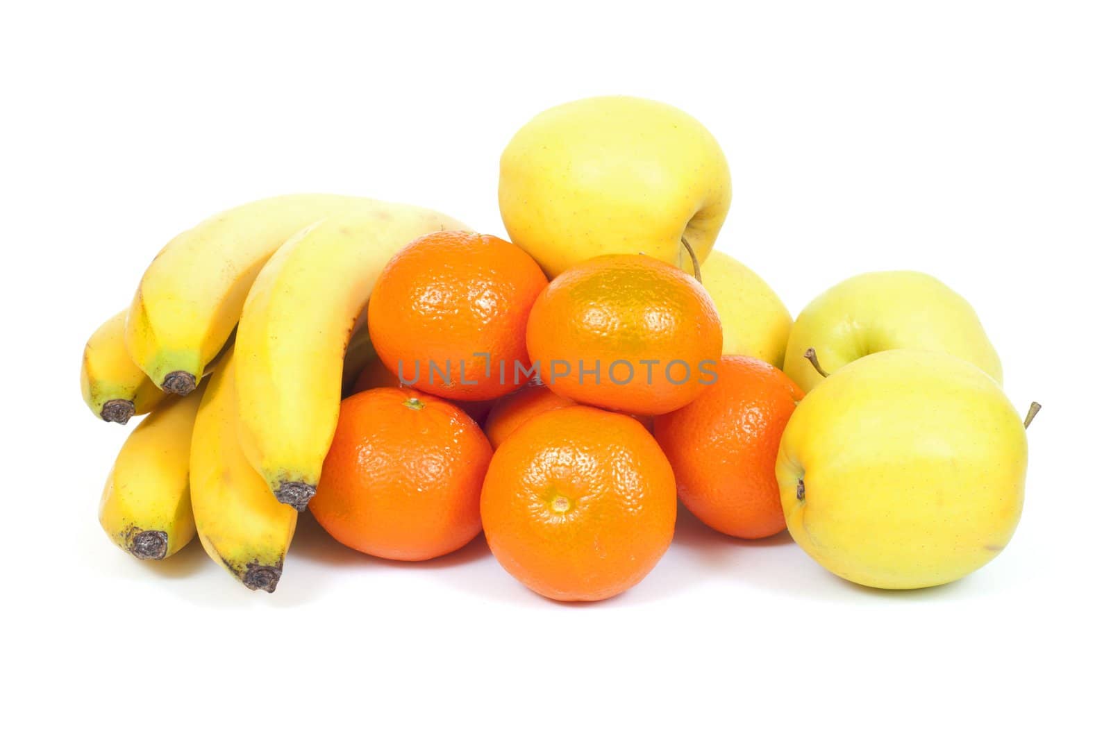 fruits on white background