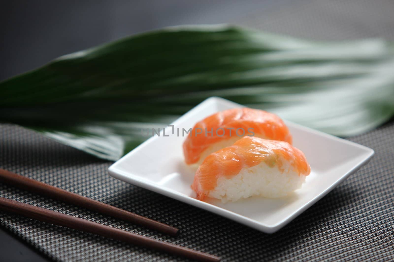 Salmon sushi by phovoir