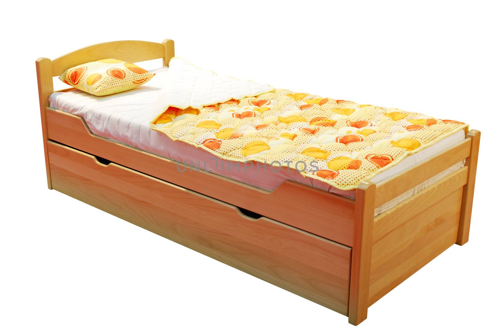 children wooden bed