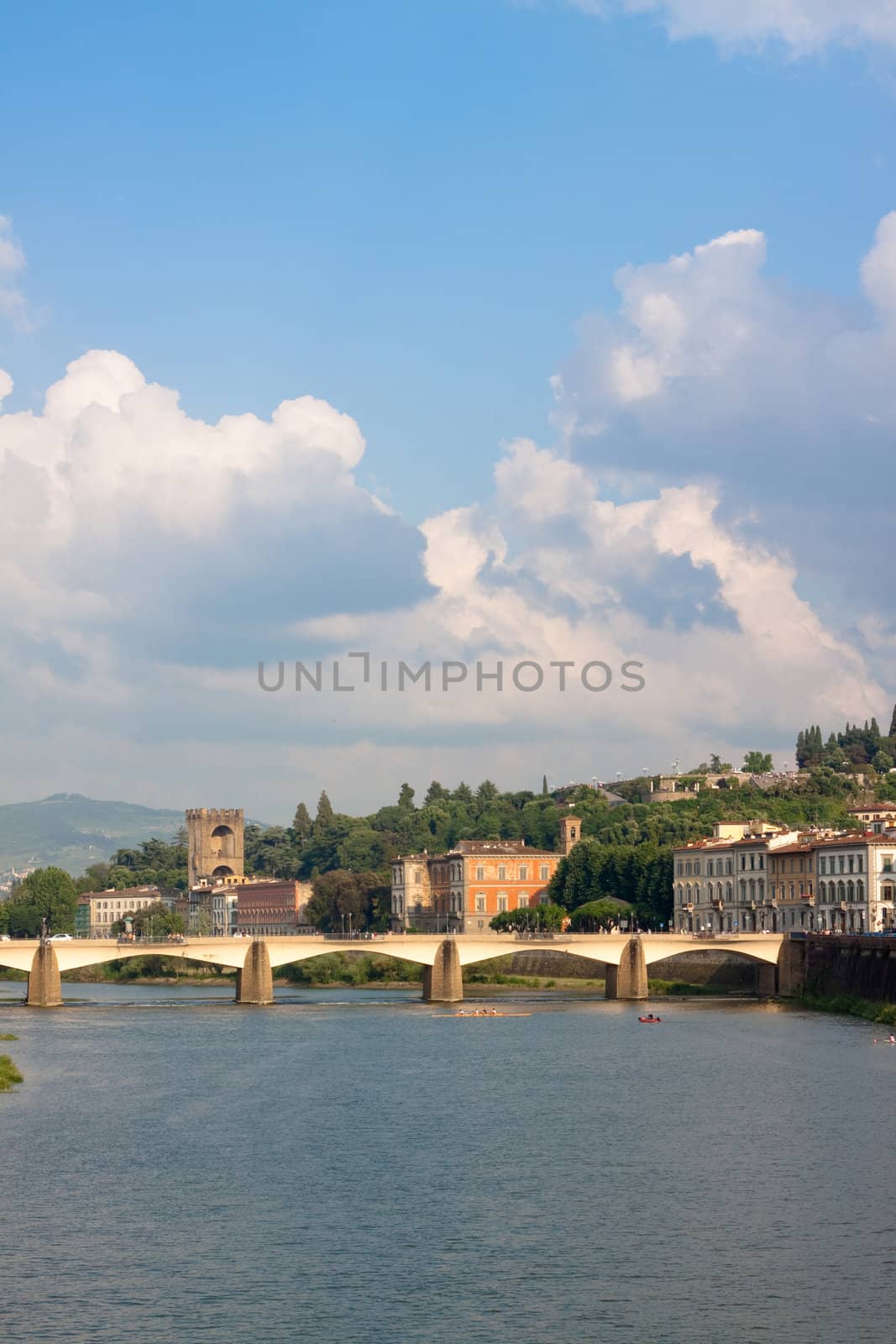 A Florence view with bridge in summer day
