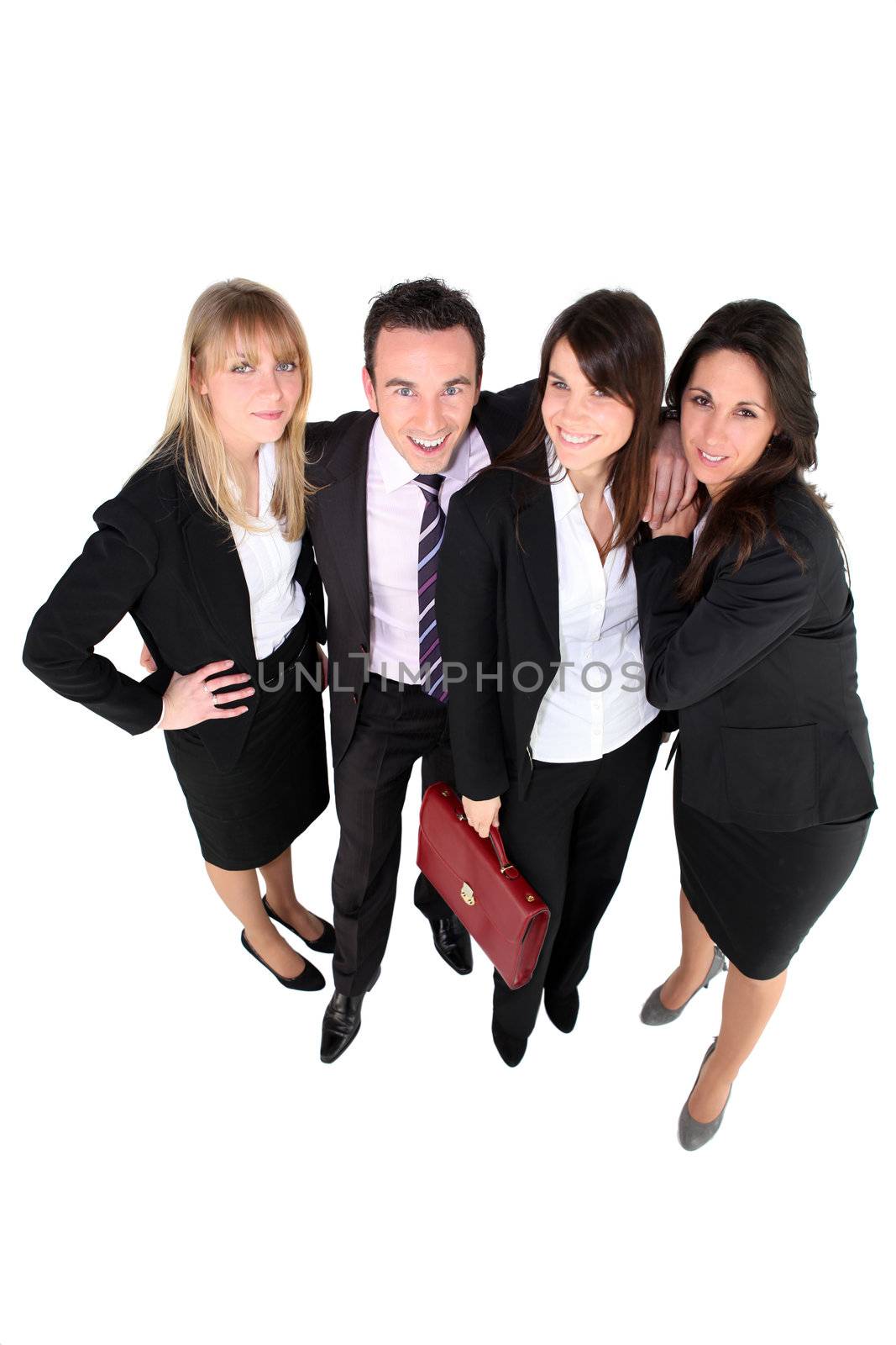 Group of office workers, studio shot
