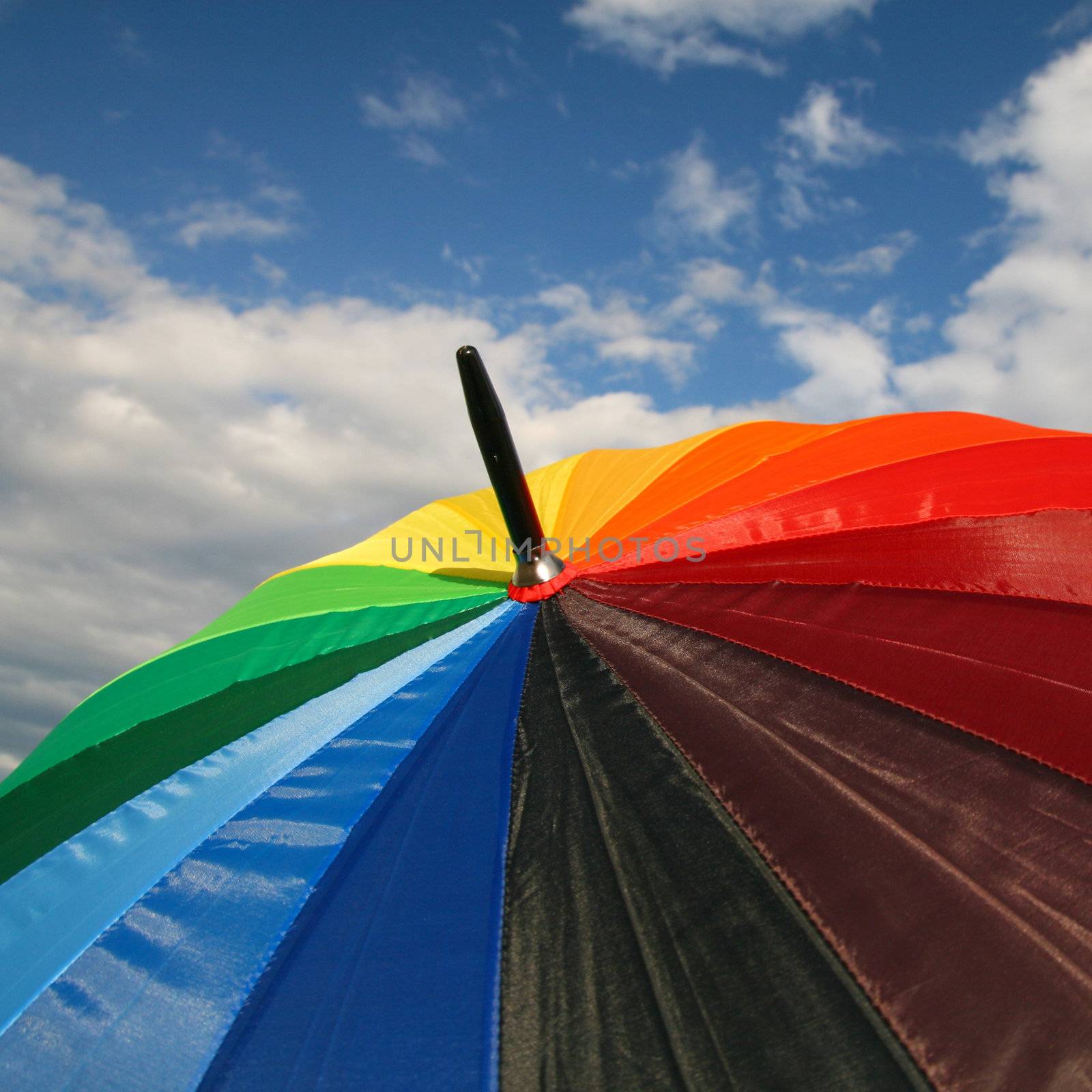 umbrella in blue sky waiting rain