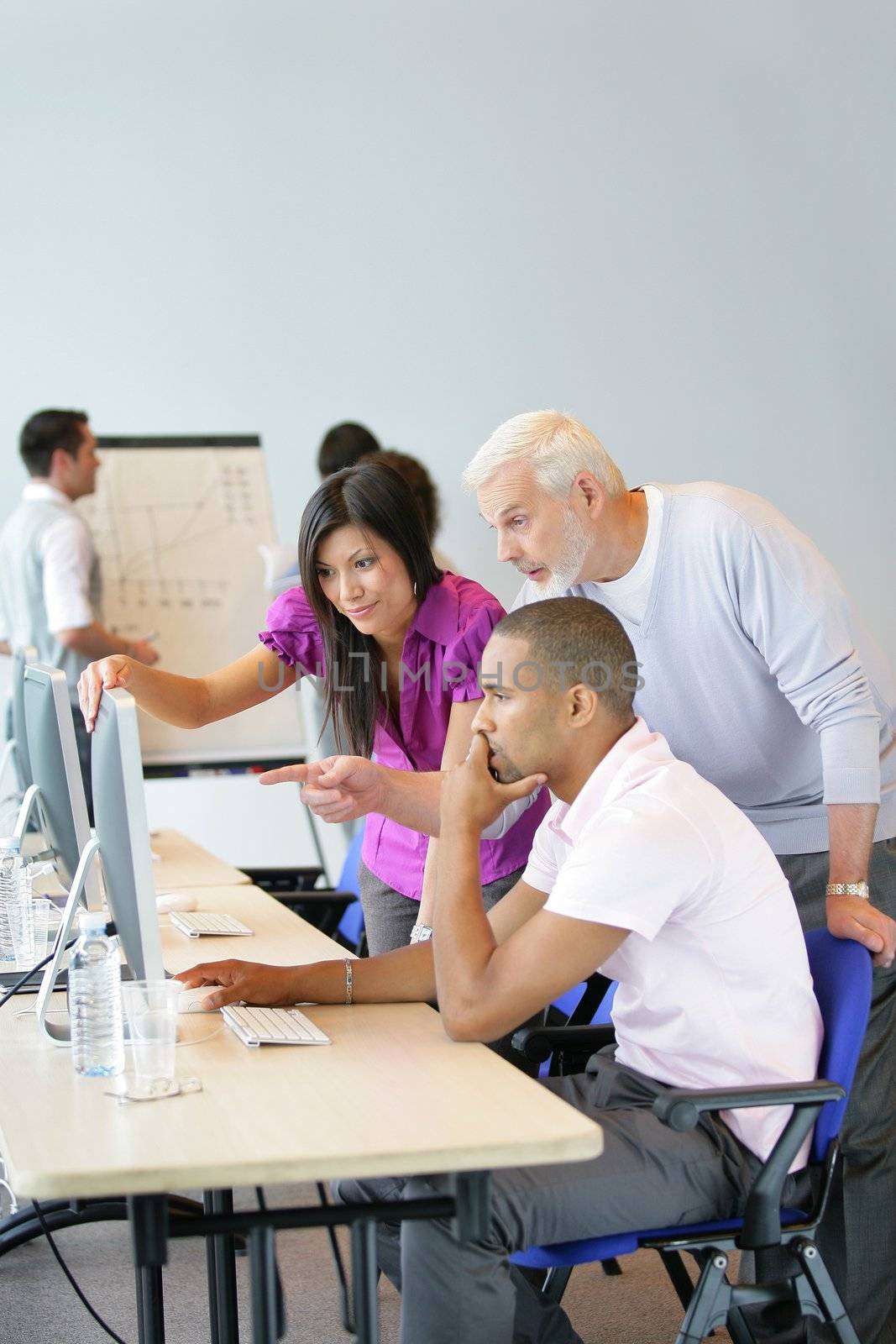 Business team at a computer