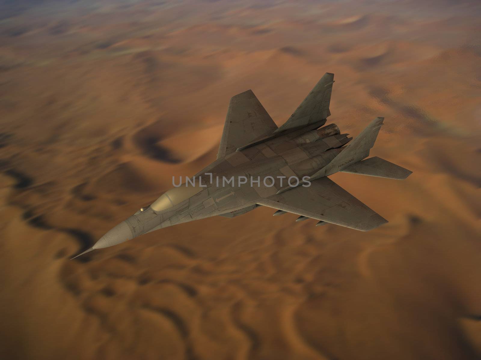 War Fighter Mig above Lybian Desert by EnricoAgostoni