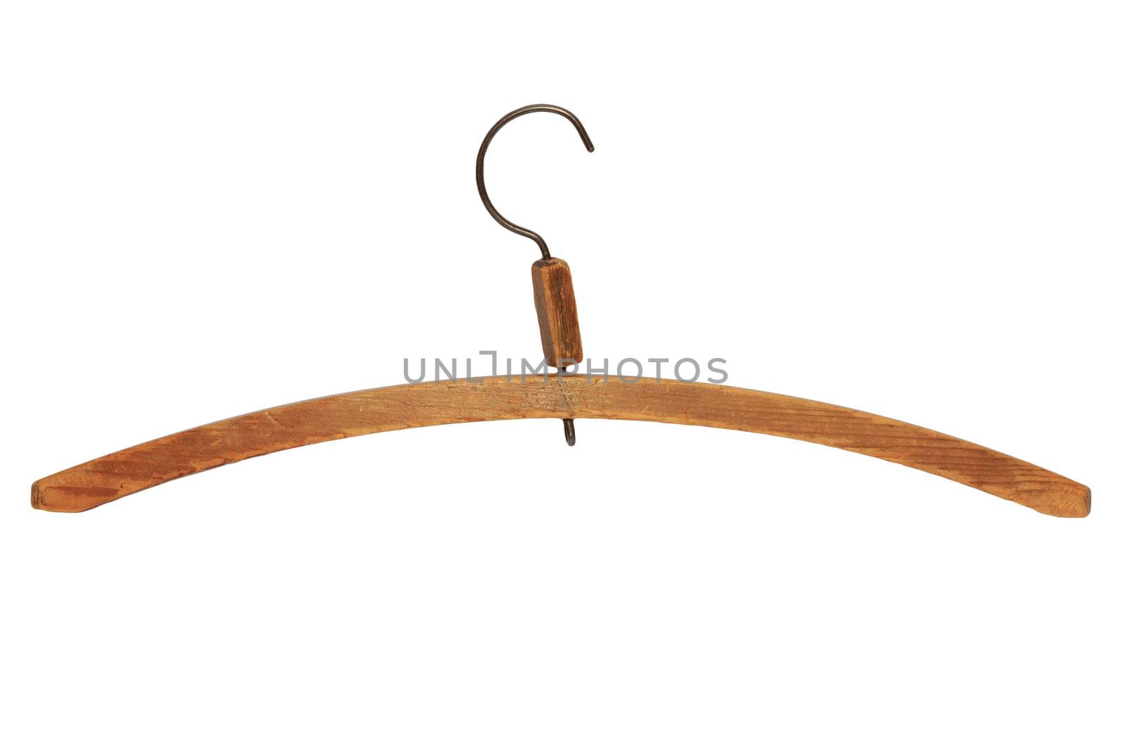 wooden hanger isolated on a white background  by schankz