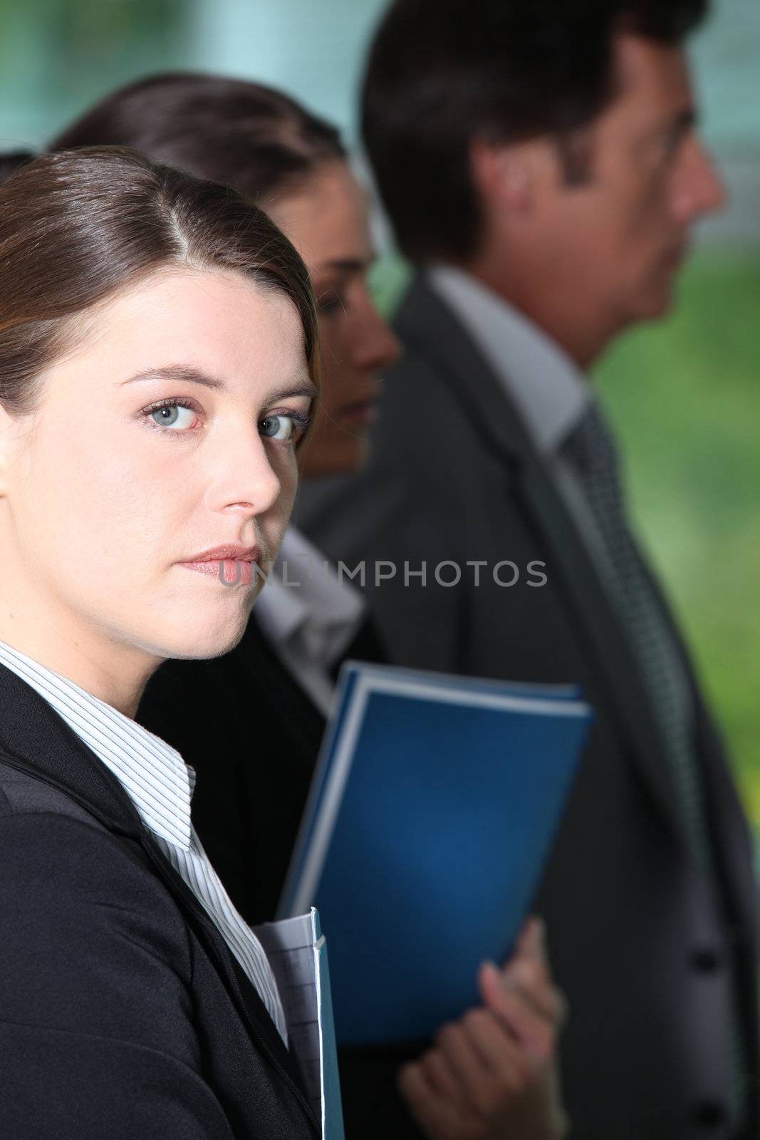 Young woman in a business briefing