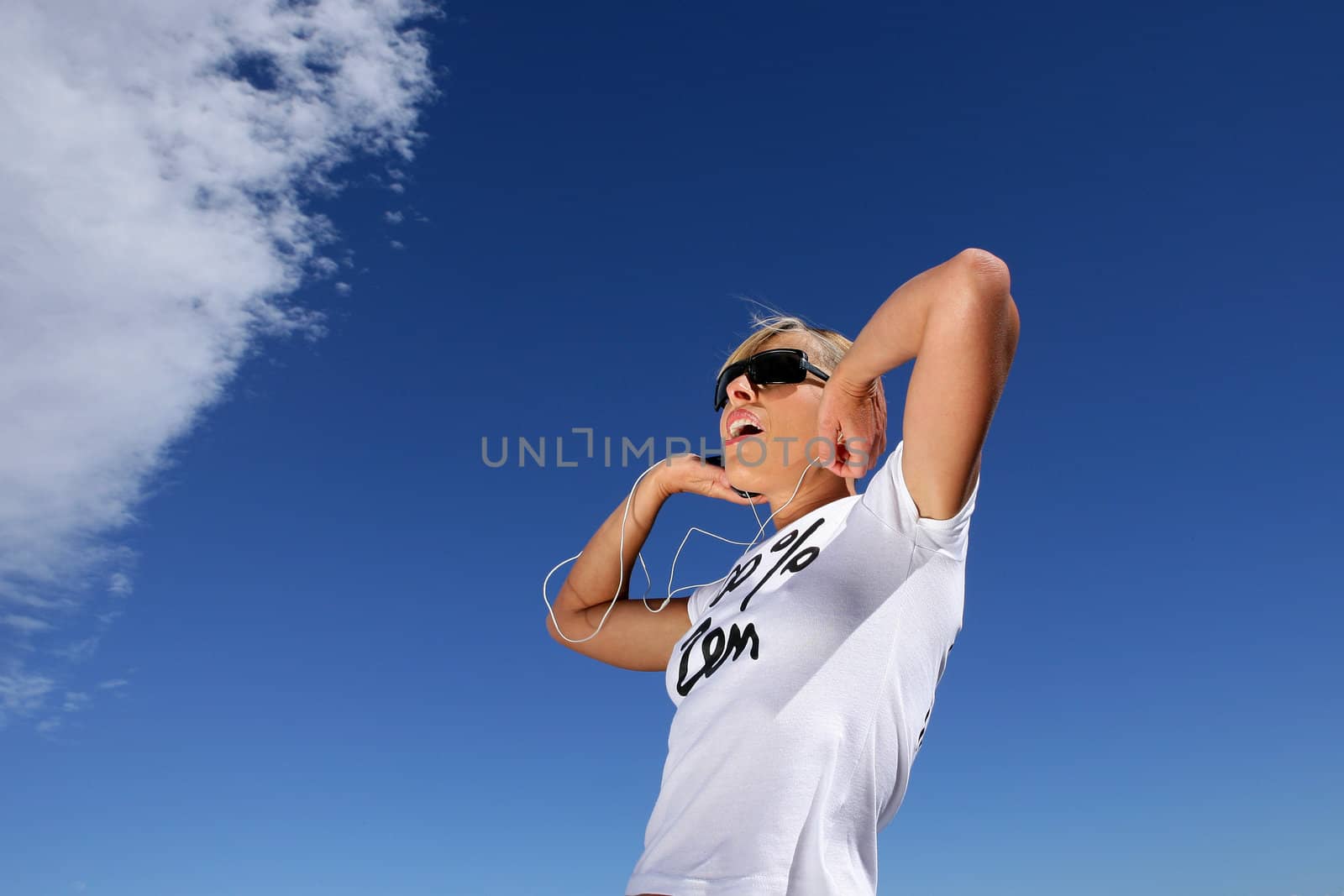 Woman stretching outdoors