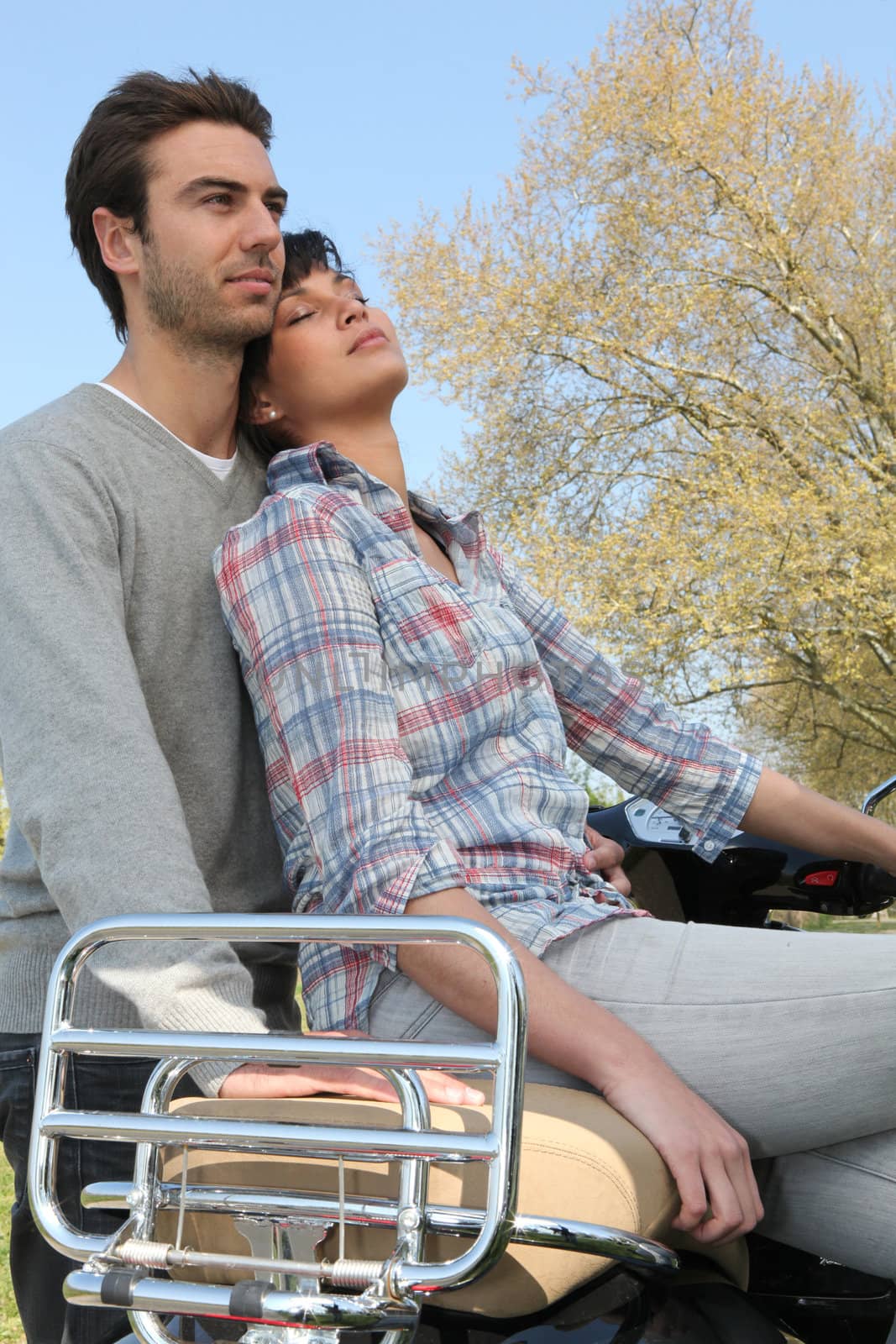 Couple on romatic outdoors date