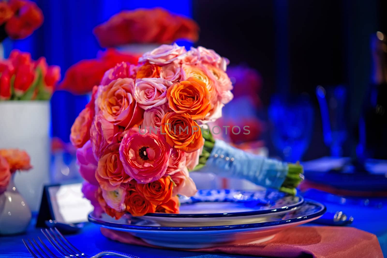 image of a very colorful wedding bouquet