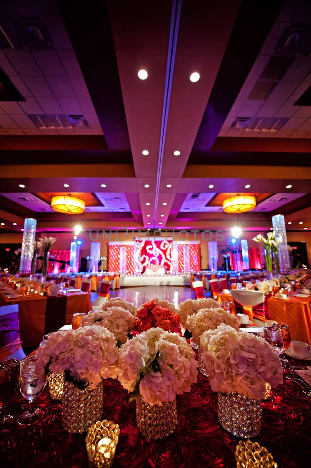 Decorated Ballroom for Indian Wedding by gregory21