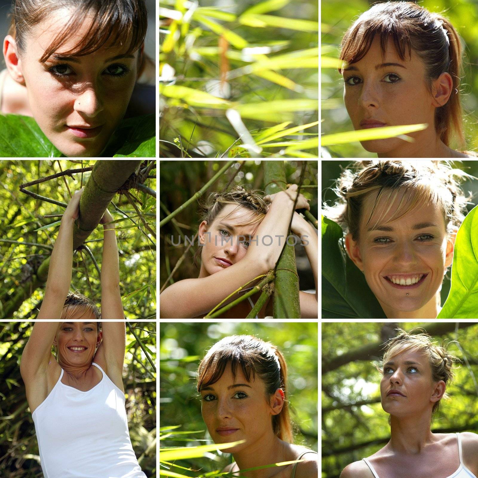 women poses in a bamboo forest by phovoir