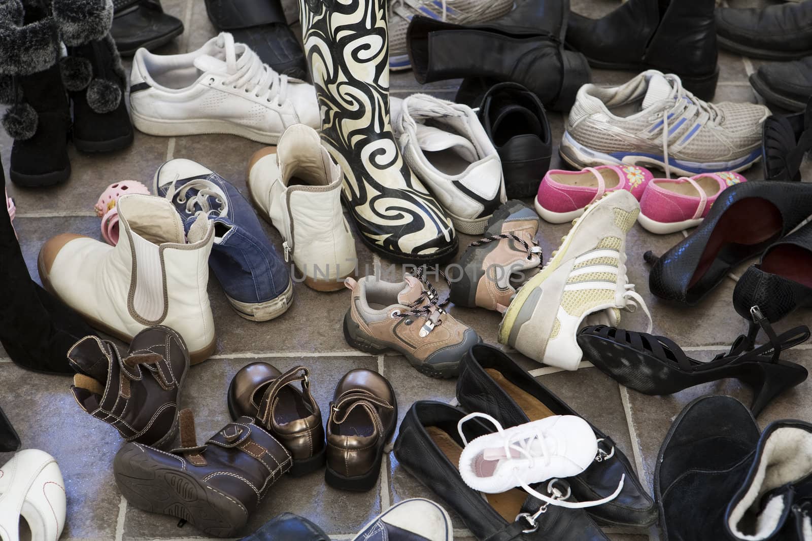 Large group of shoes full frame