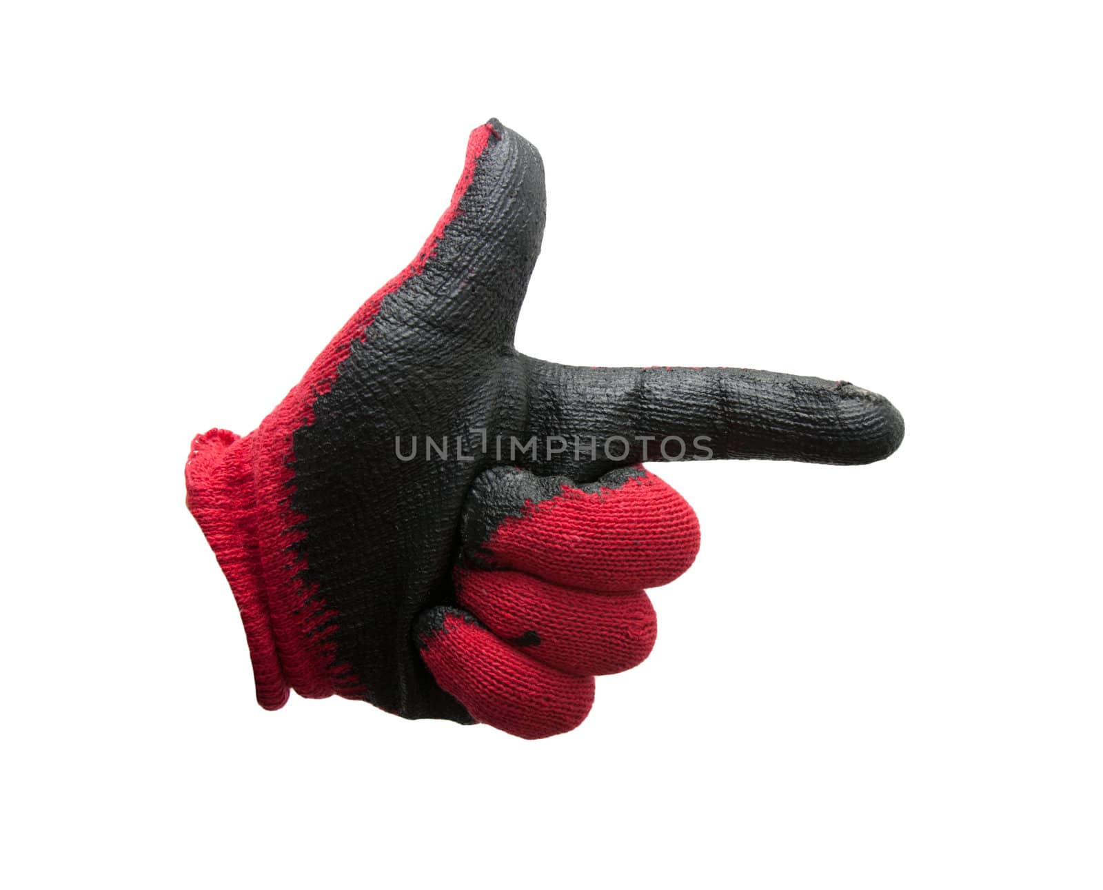 indicating the direction of the glove