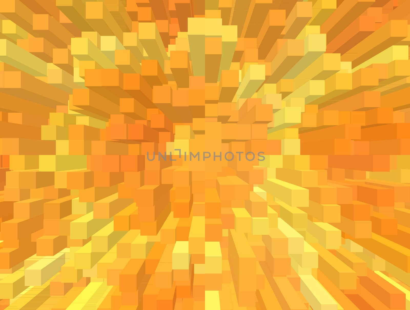 An abstract background with cubes and orange color 