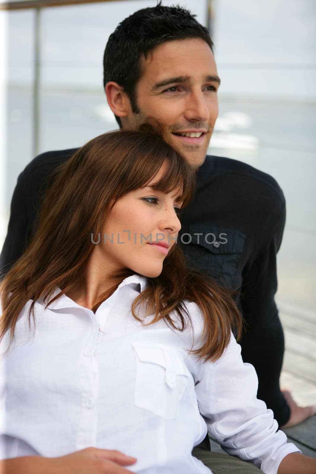 Portrait of couple relaxing outdoors